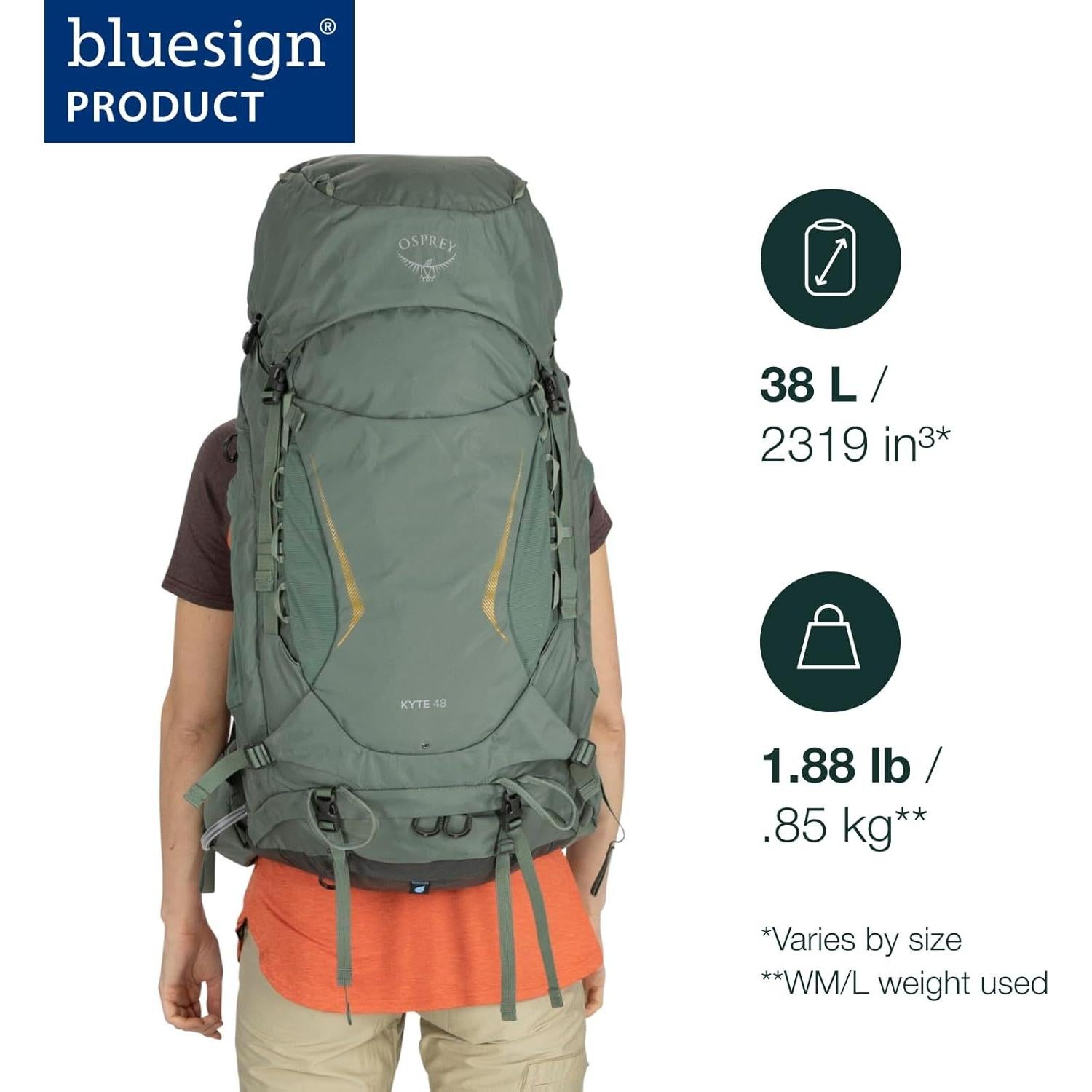 Mochila de Senderismo Osprey Kyte 38L para Mujeres Verde