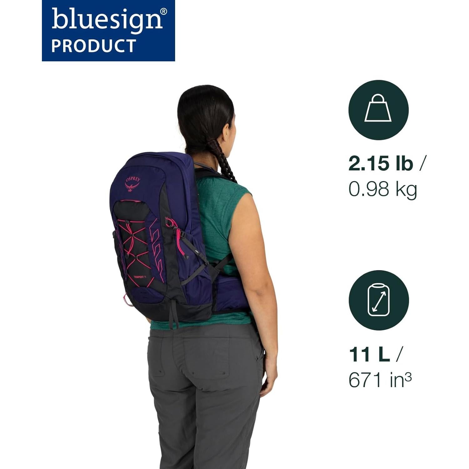Mochila de Senderismo Osprey Tempest 11L para Mujeres - Higo Profundo/Rosa Caliente