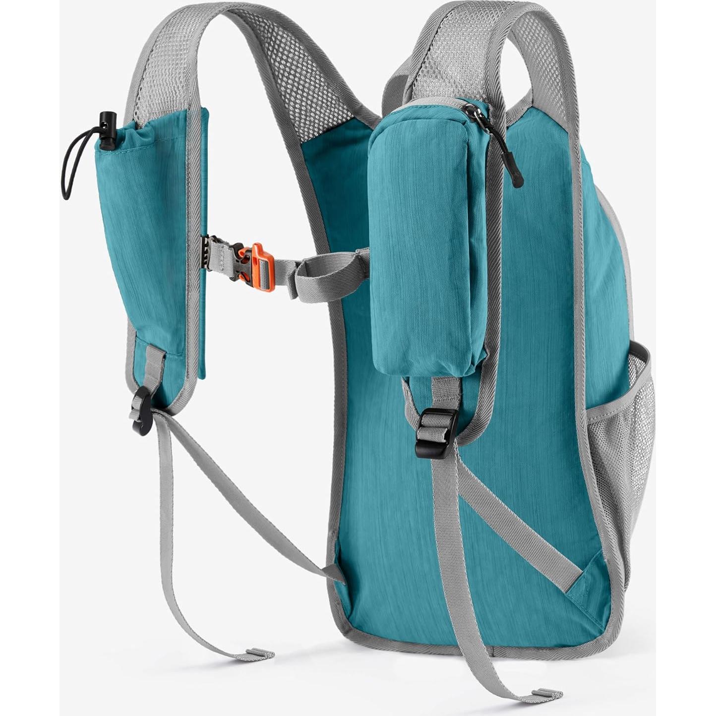 Mochila de Senderismo Plegable 10L Nylon Resistente al Agua Azul Teal
