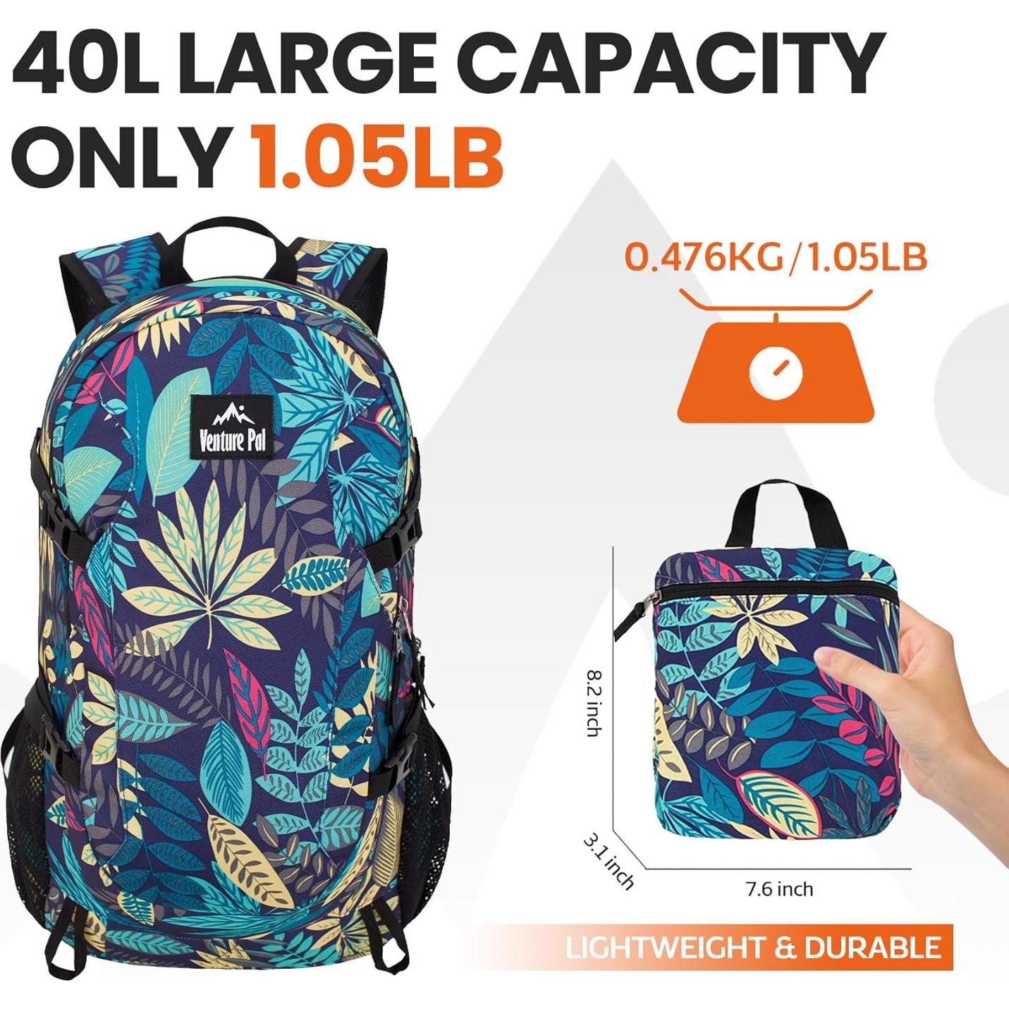 Mochila de Senderismo Plegable Venture Pal 40L Nylon Impermeable