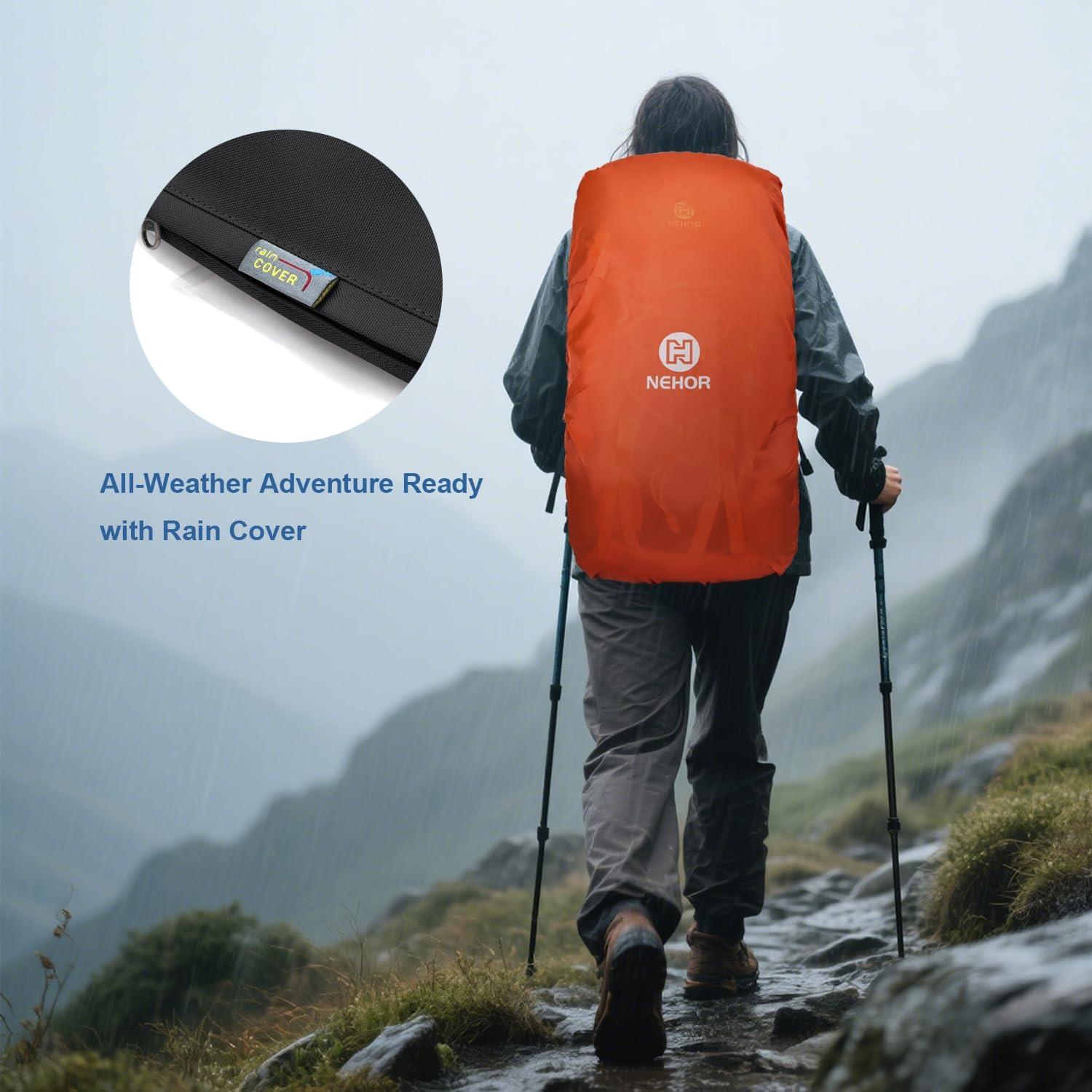 Mochila de Senderismo 60L NEHOR Resistente al Agua Negra