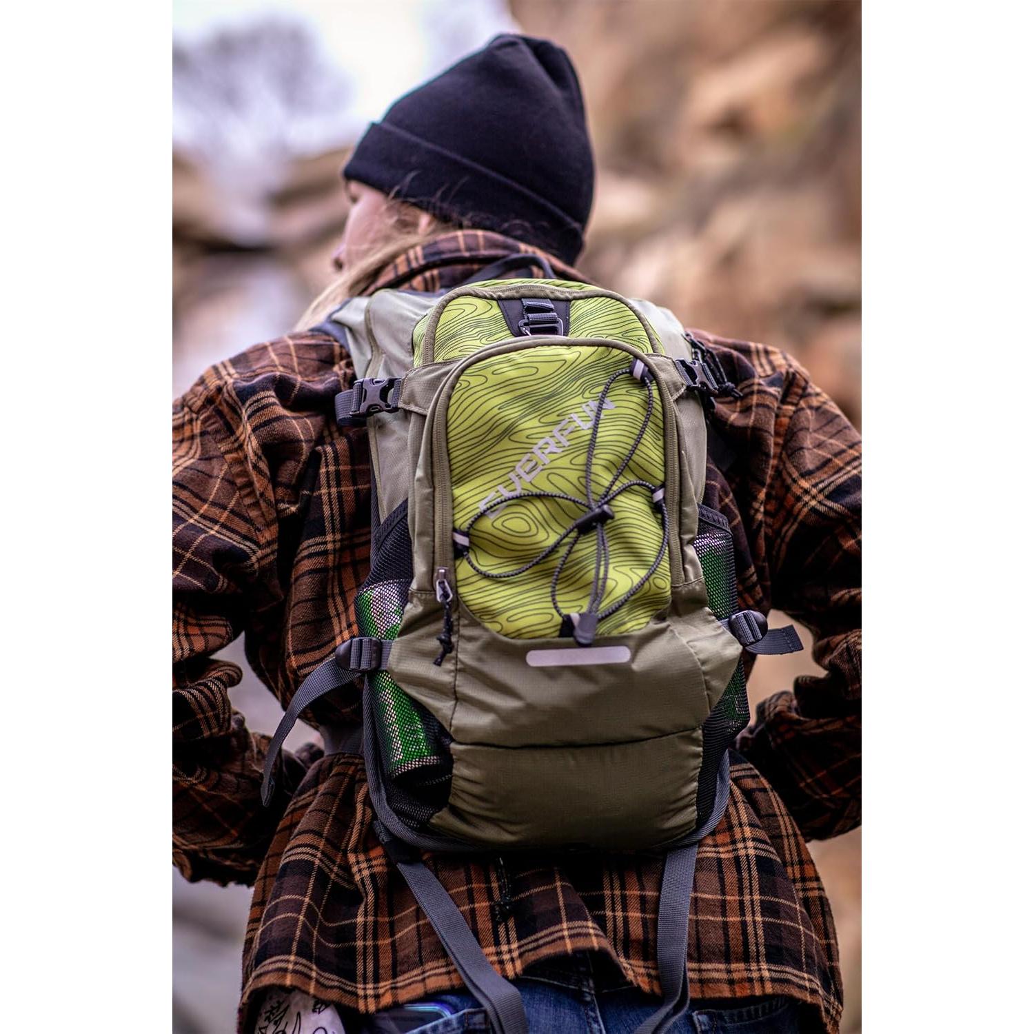 Everfun Hydration Backpack 18L with Water Bladder 2L/3L Hiking Water Backpack Women Men Hydration Pack Insulated Lightweight Day Hydropack with Storage for Hiking, Biking, Running, Festival