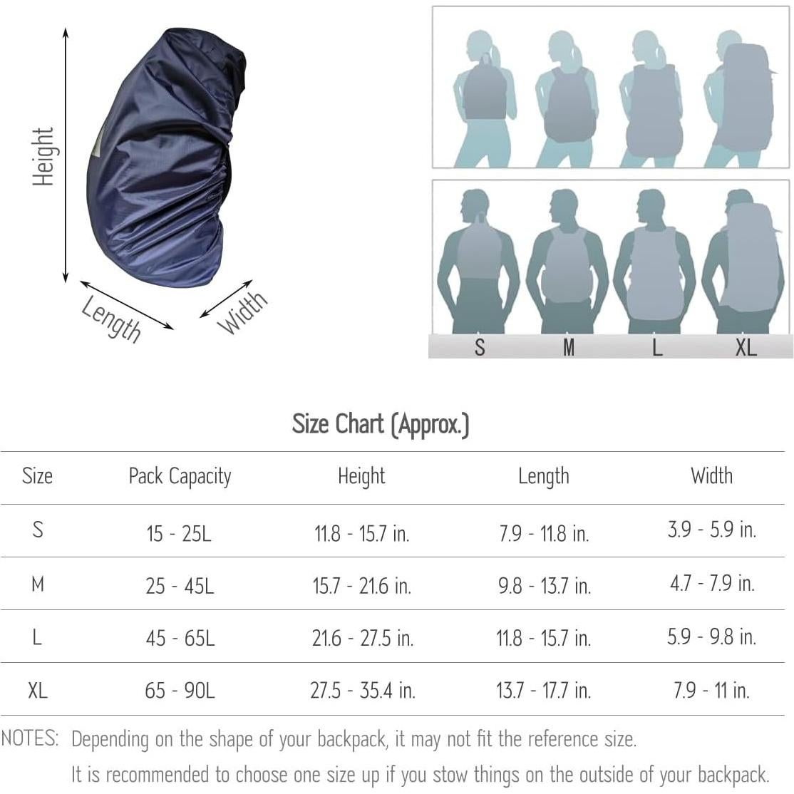 Cubierta Impermeable para Mochila Sheelokhwui 15-90L Nylon