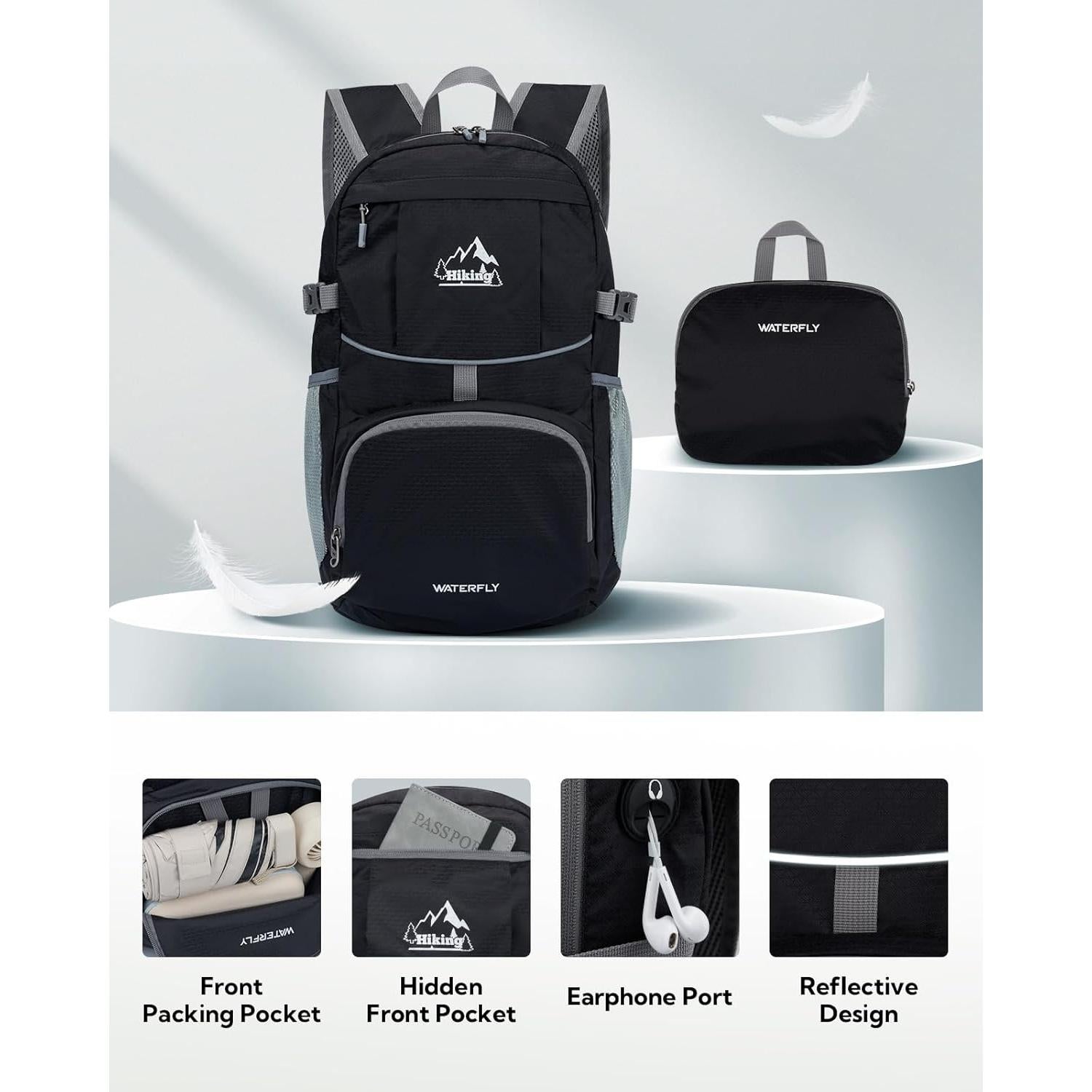 Mochila de Senderismo Plegable WATERFLY 25L Impermeable