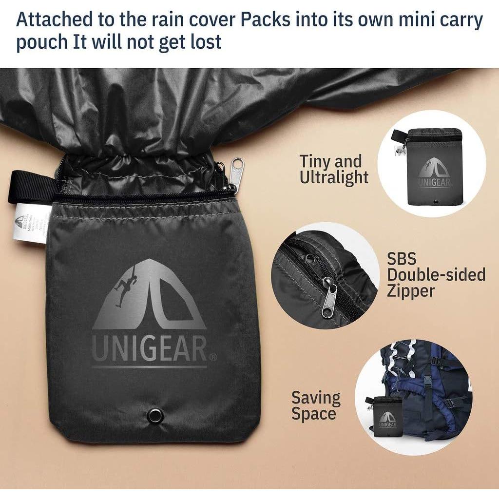 Cubierta de Mochila Unigear Impermeable 5000mm 90L Negra