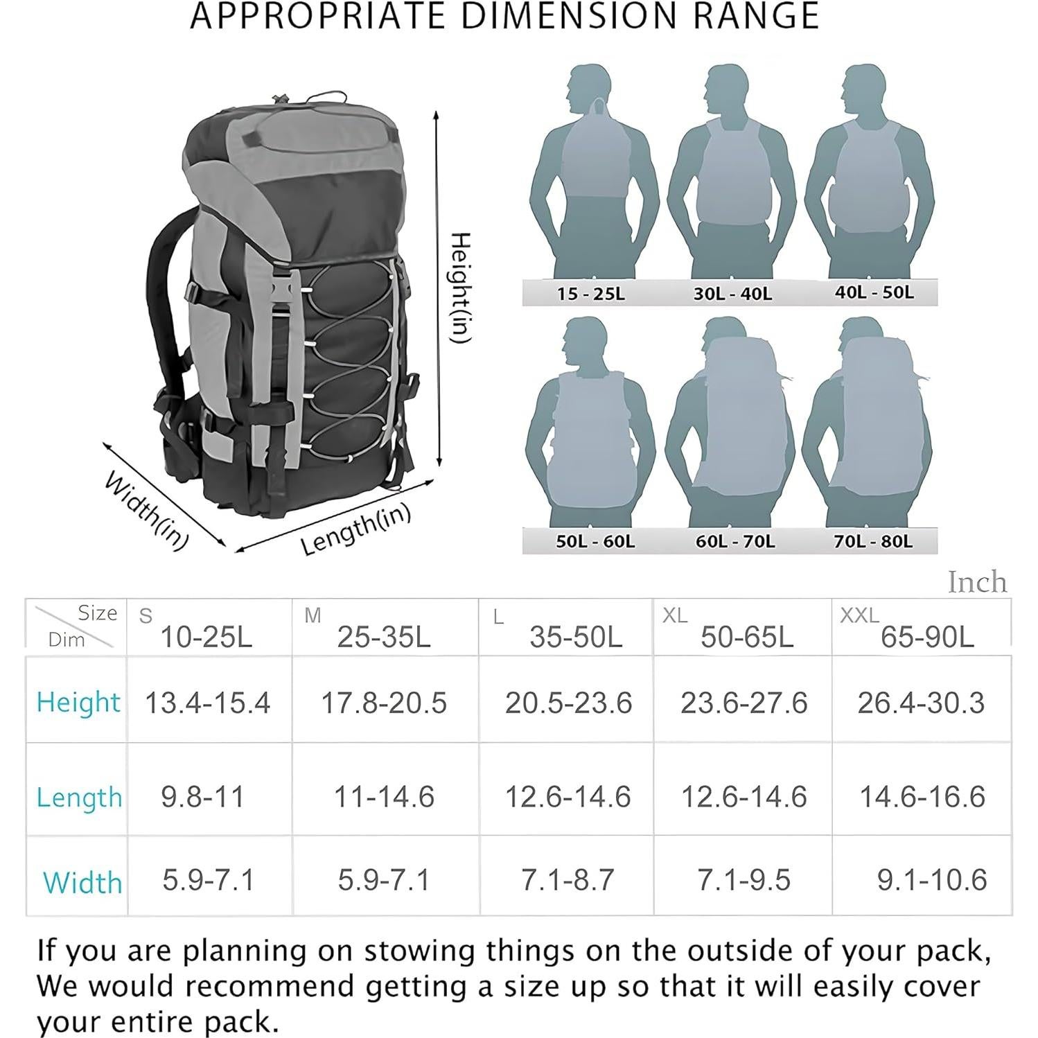 Cubierta de Mochila Impermeable WSZCML 8000mm Verde Militar