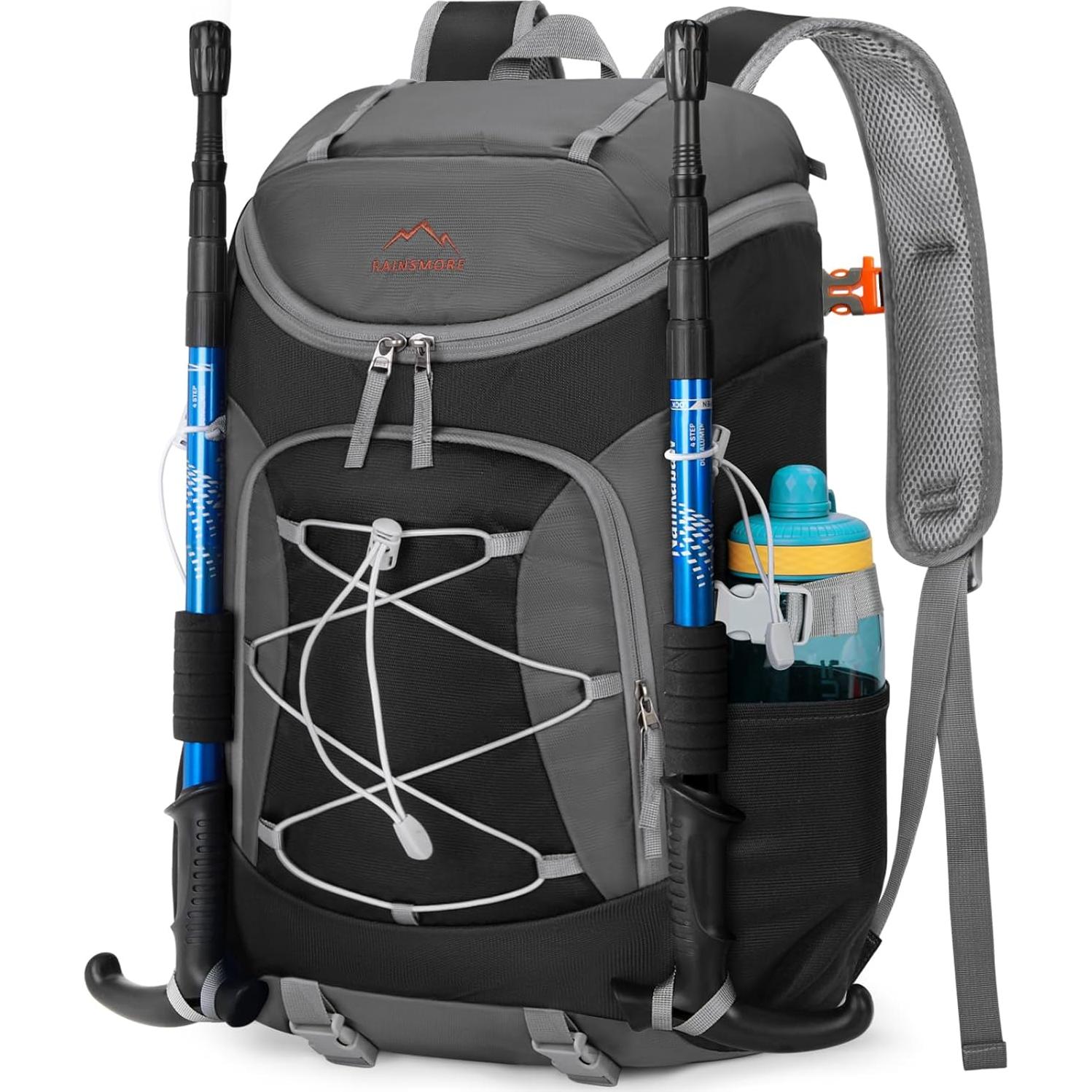 Mochila de Senderismo Plegable RAINSMORE 40L Impermeable Negra