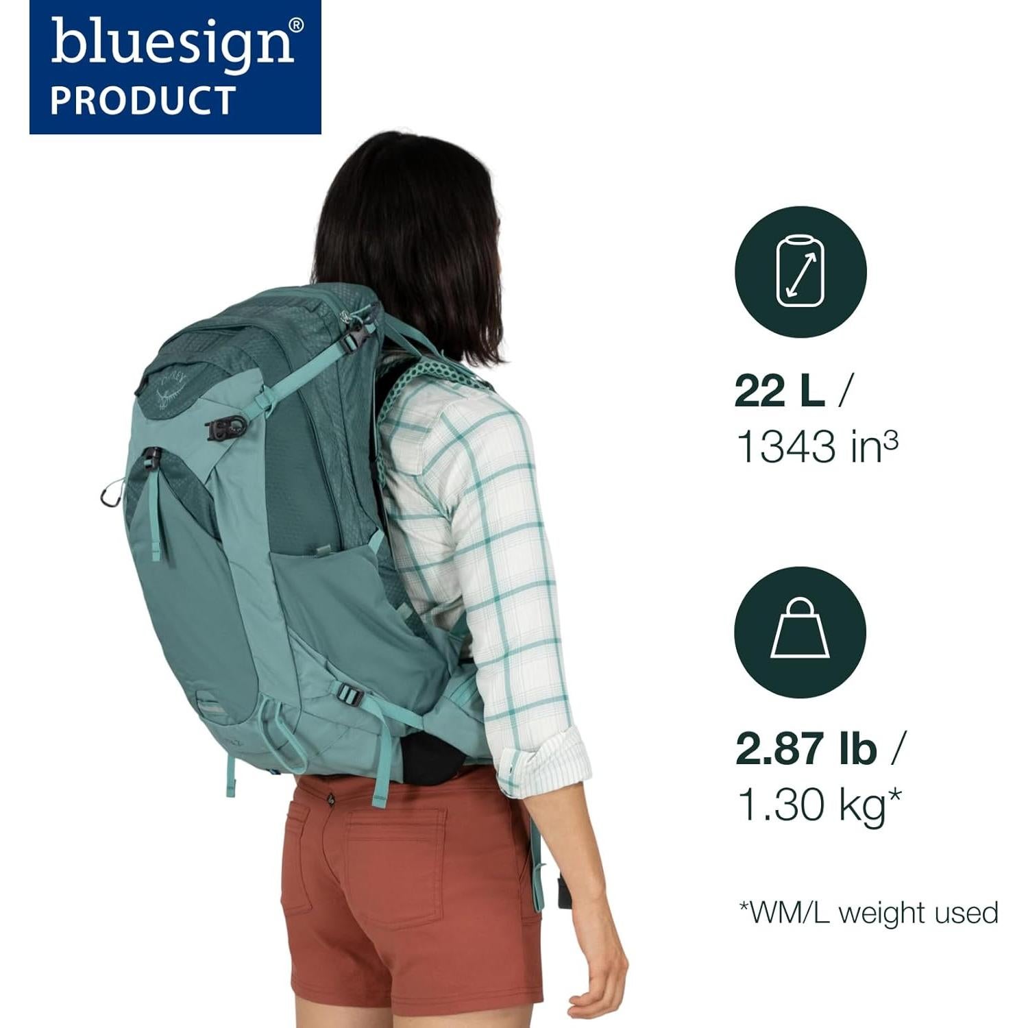 Mochila de Senderismo Osprey Mira 22L para Mujeres Azul