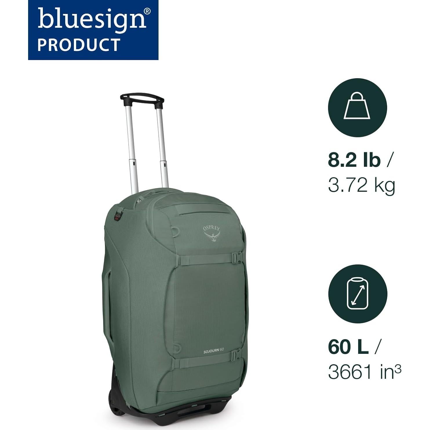 Mochila de Viaje Osprey Sojourn 60L con Ruedas y Arnés Negro