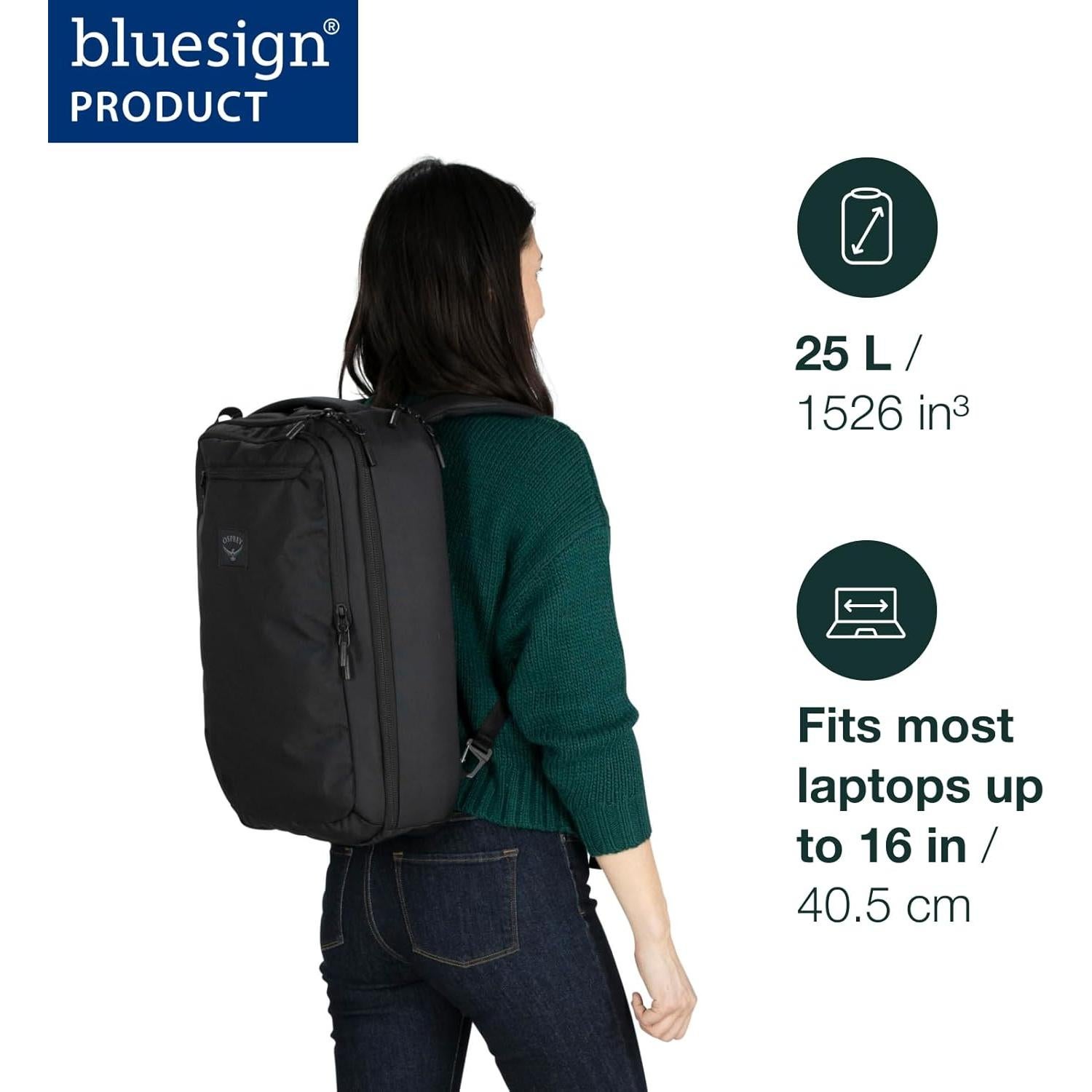 Mochila Osprey Aoede 25L Unisex Negra - Sostenible y Elegante