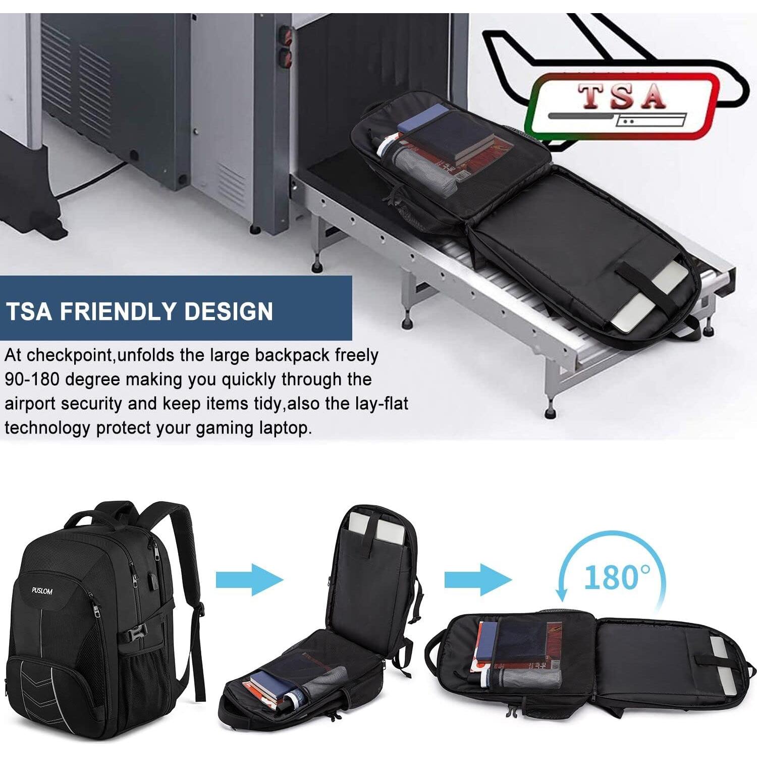 Mochila Extra Grande PUSLOM 55L para Laptop 18.4" Negra