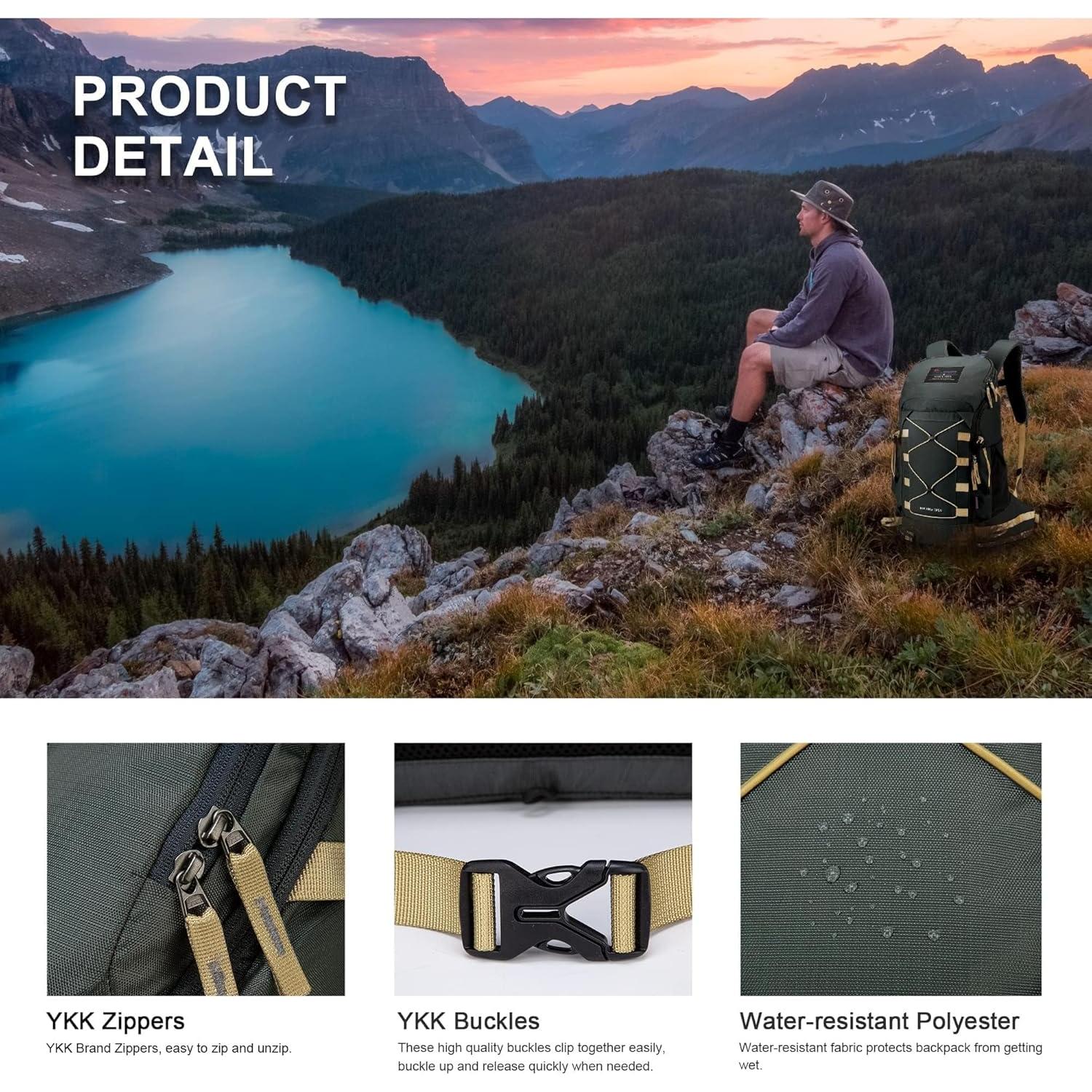 Mochila de Senderismo MOUNTAINTOP 35L Unisex Gris