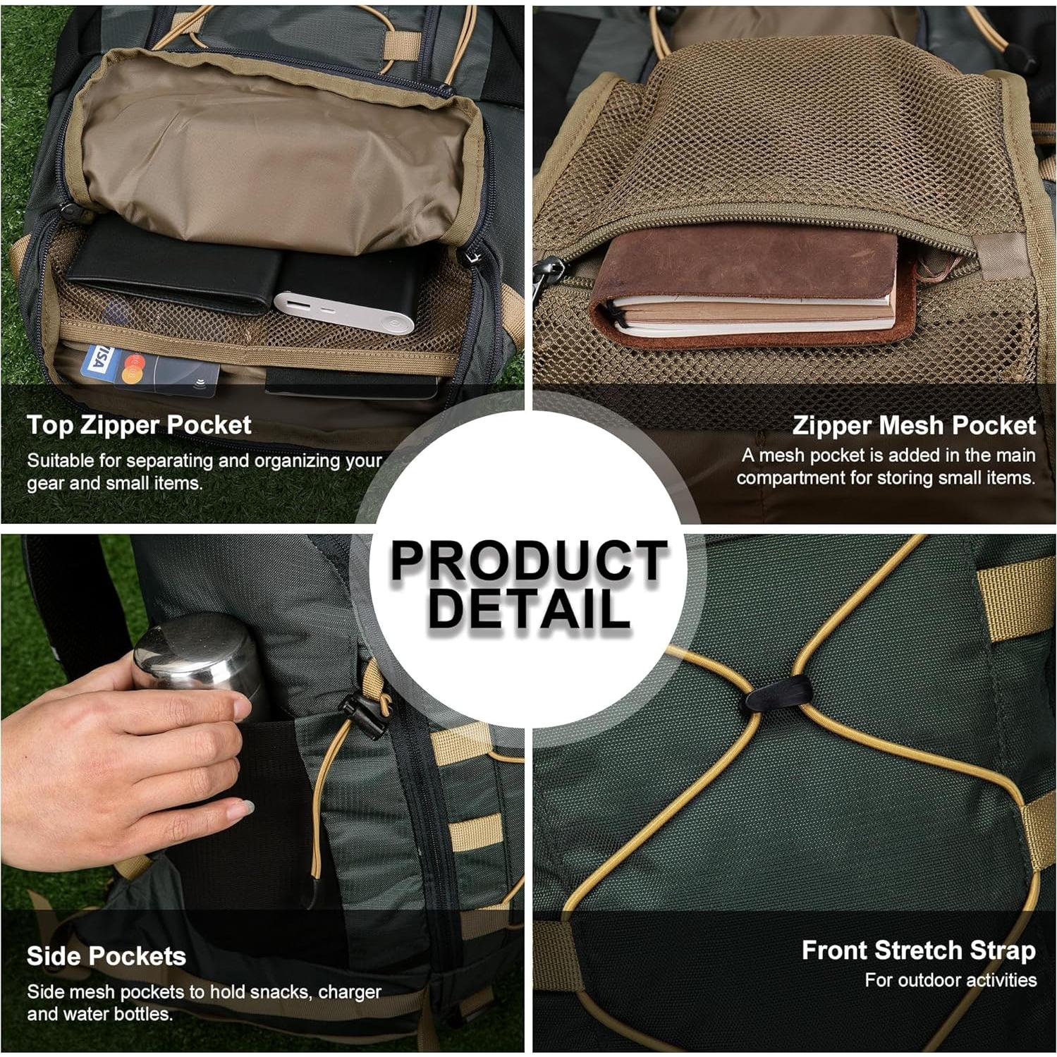 Mochila de Senderismo MOUNTAINTOP 35L Unisex Gris