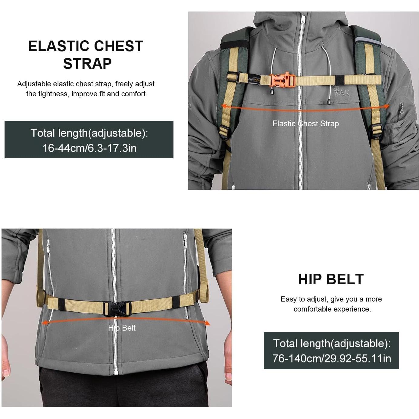 Mochila de Senderismo MOUNTAINTOP 35L Unisex Gris