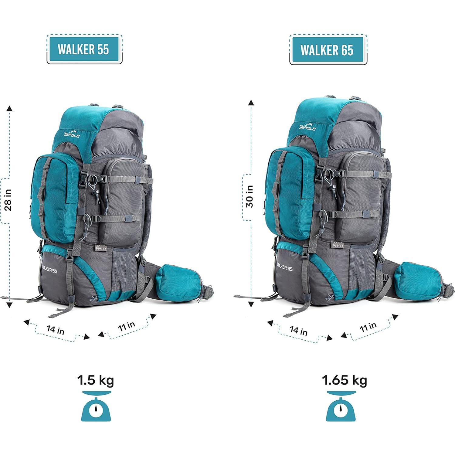 Mochila Tripole Walker 55L Unisex con Funda para Lluvia