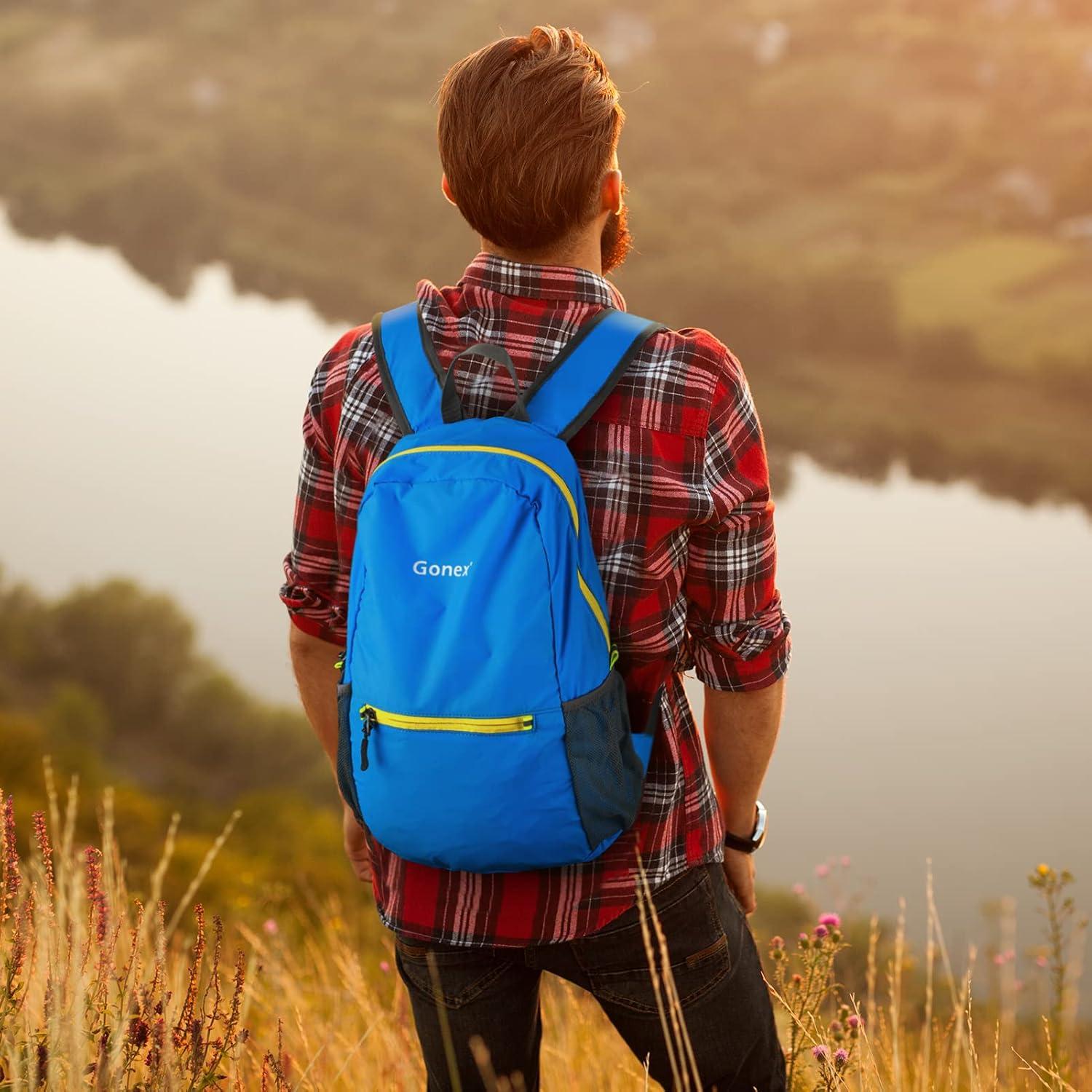 Mochila Gonex Ultra Ligera Plegable 20L Azul para Camping