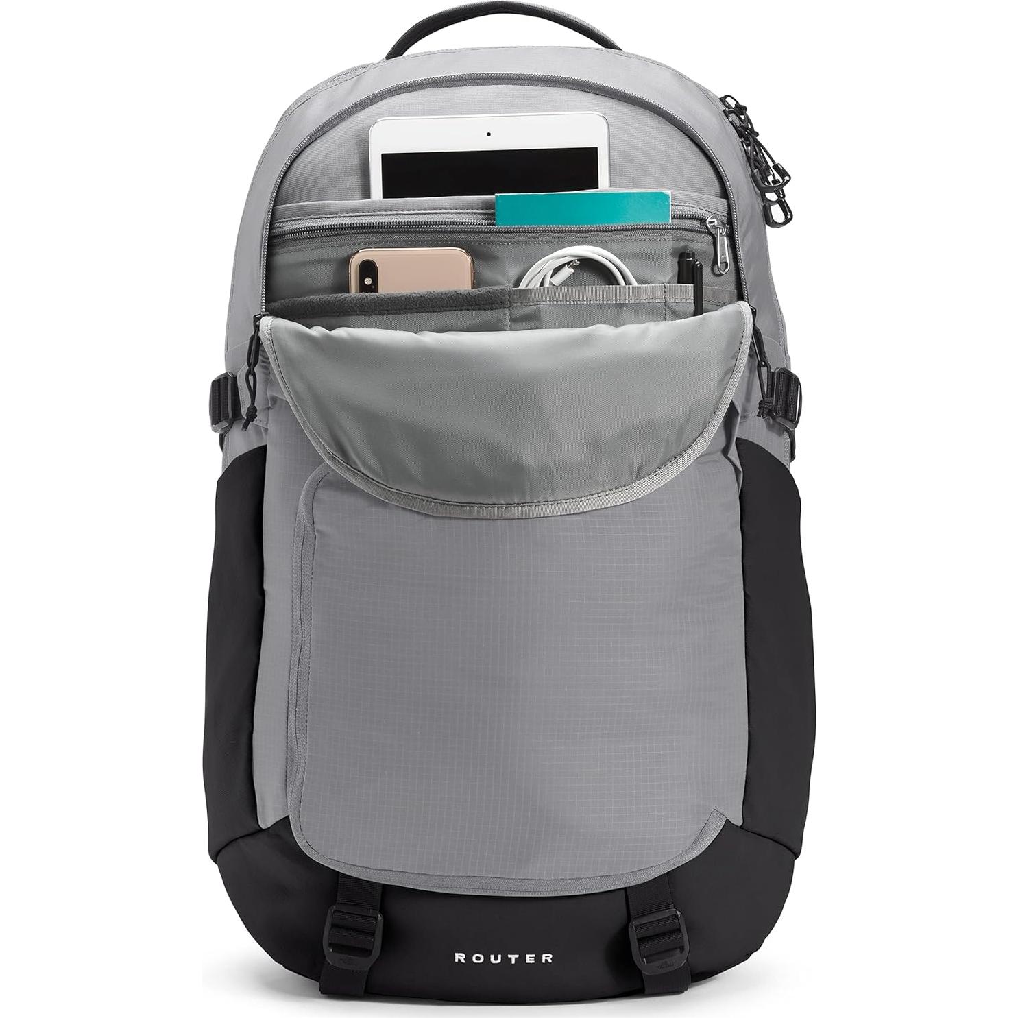 Mochila Unisex The North Face Router 40L Gris Meld/Negro