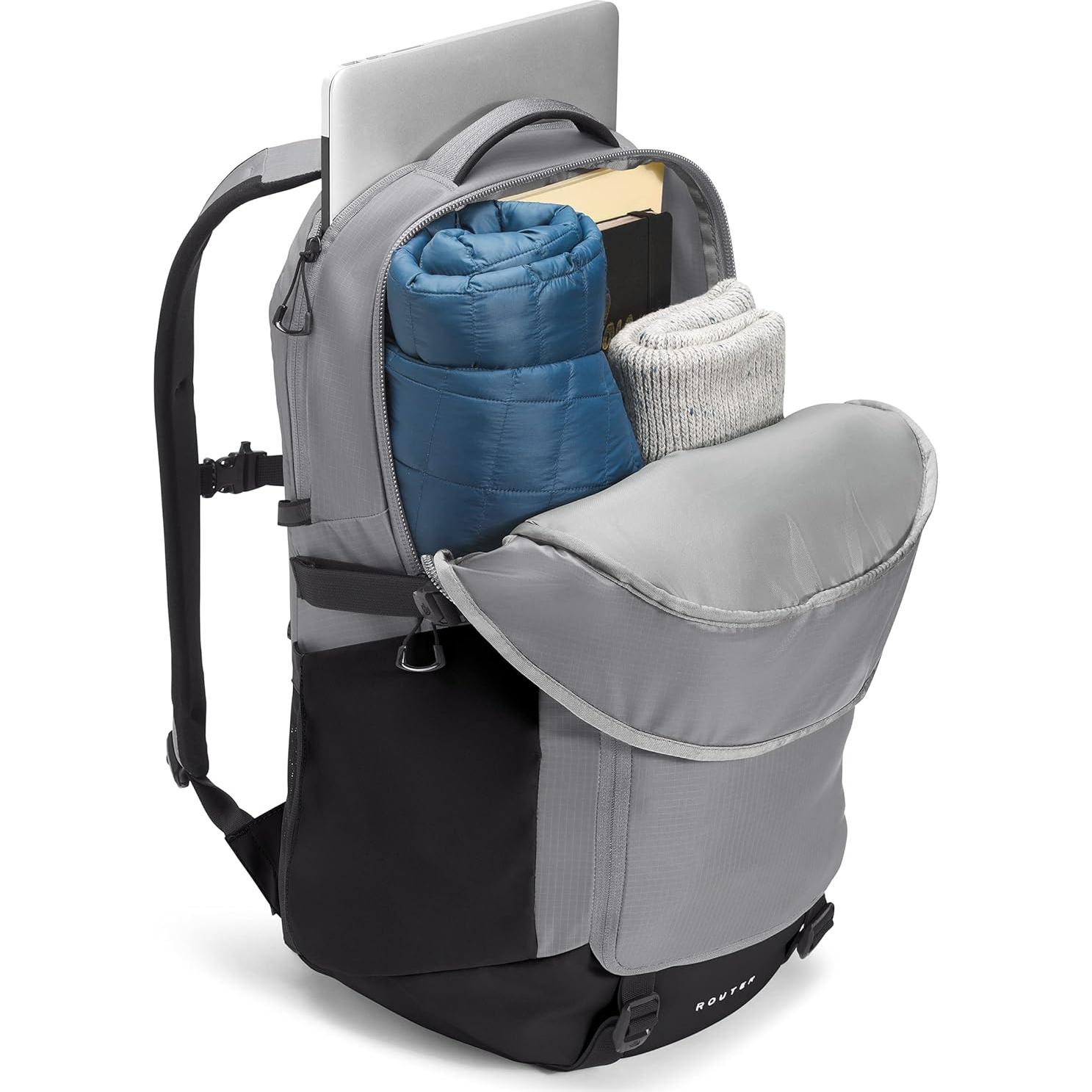 Mochila Unisex The North Face Router 40L Gris Meld/Negro