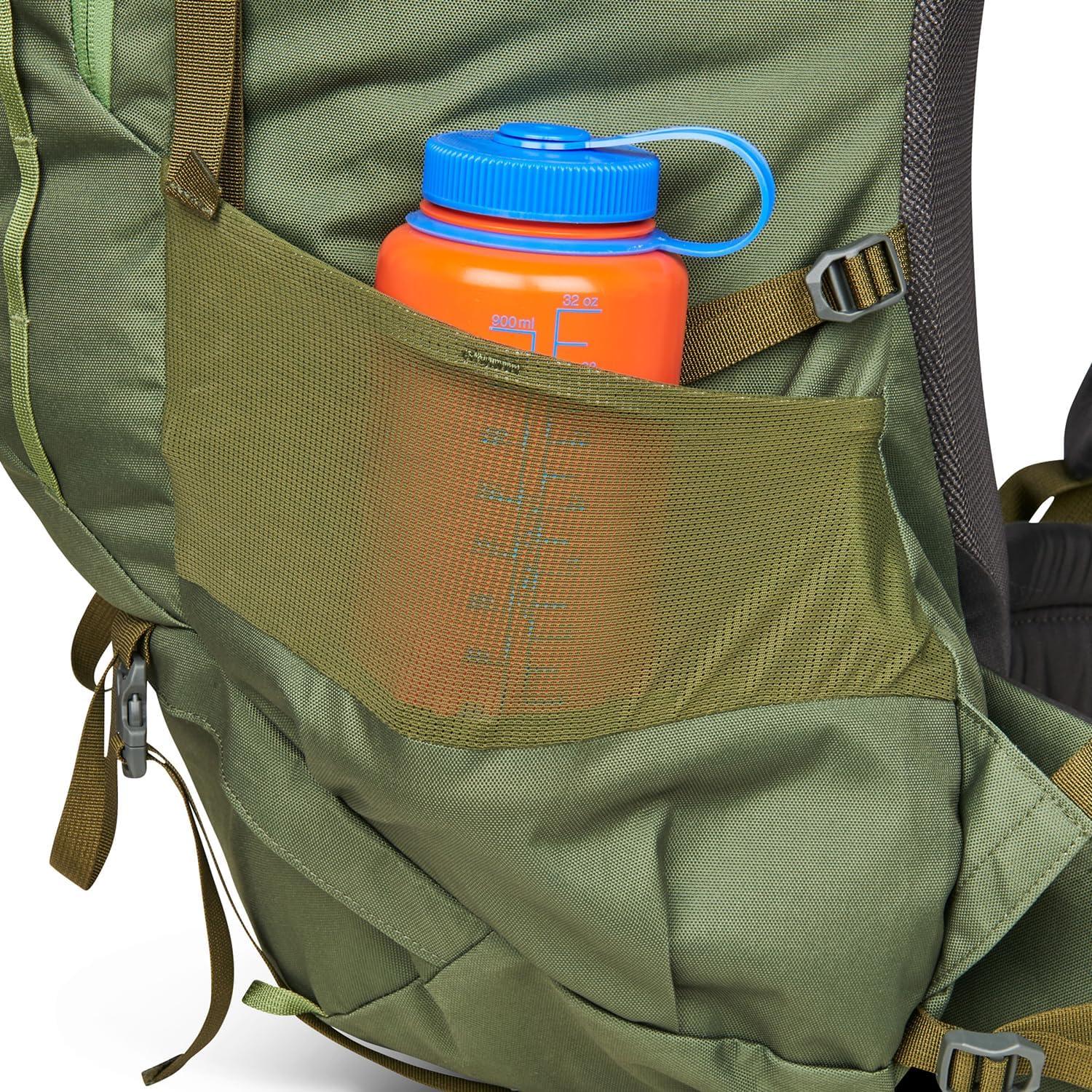 Kelty Asher Day Hiking Pack, 18-85 Liter Capacity, Hiking, Backpacking, Travel Pack, Internal Frame 2023 Model (65L Winter Moss)