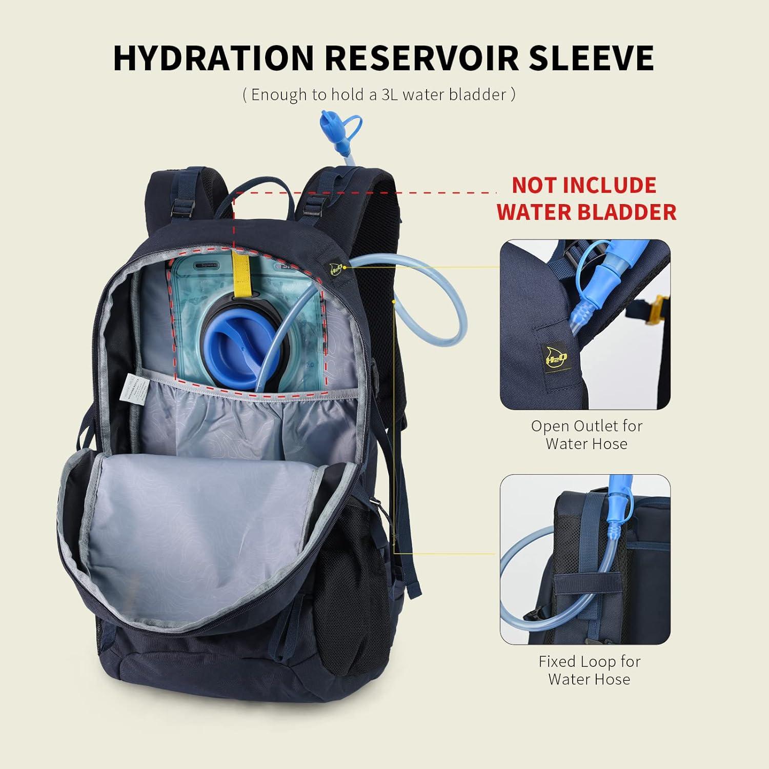 Mochila de Senderismo SKYSPER 35L Impermeable Unisex Azul Marino