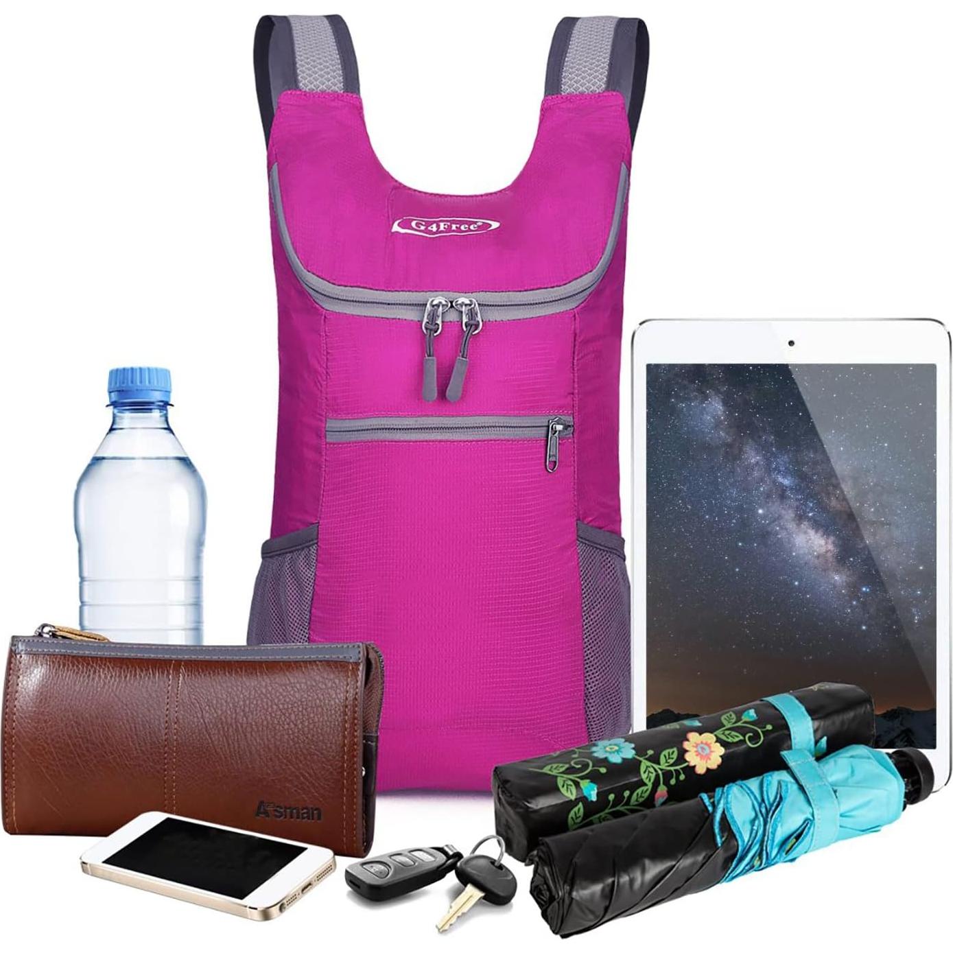 Mochila de Senderismo Plegable G4Free 11L Rosa Unisex