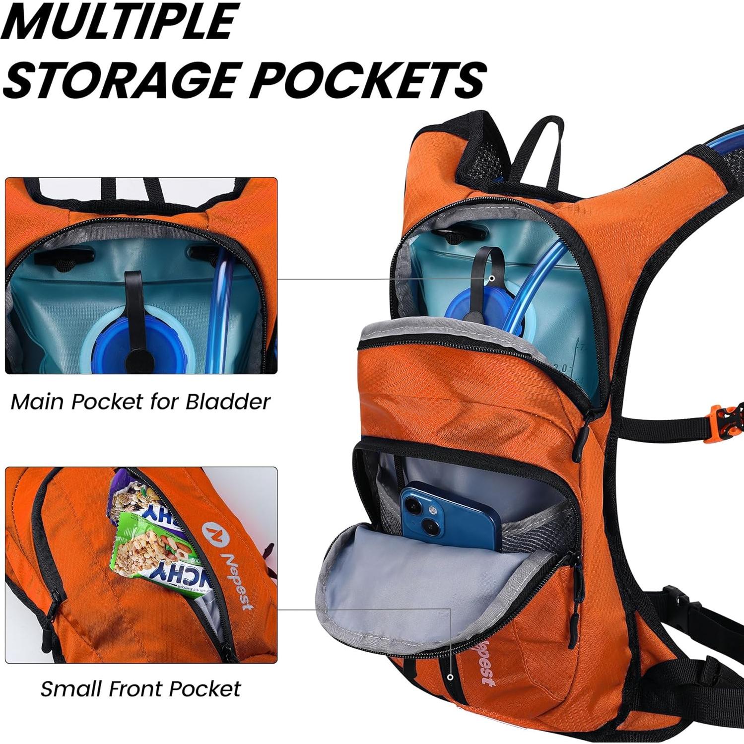 Mochila de Hidratación Nepest NP10140124 2L Unisex Naranja