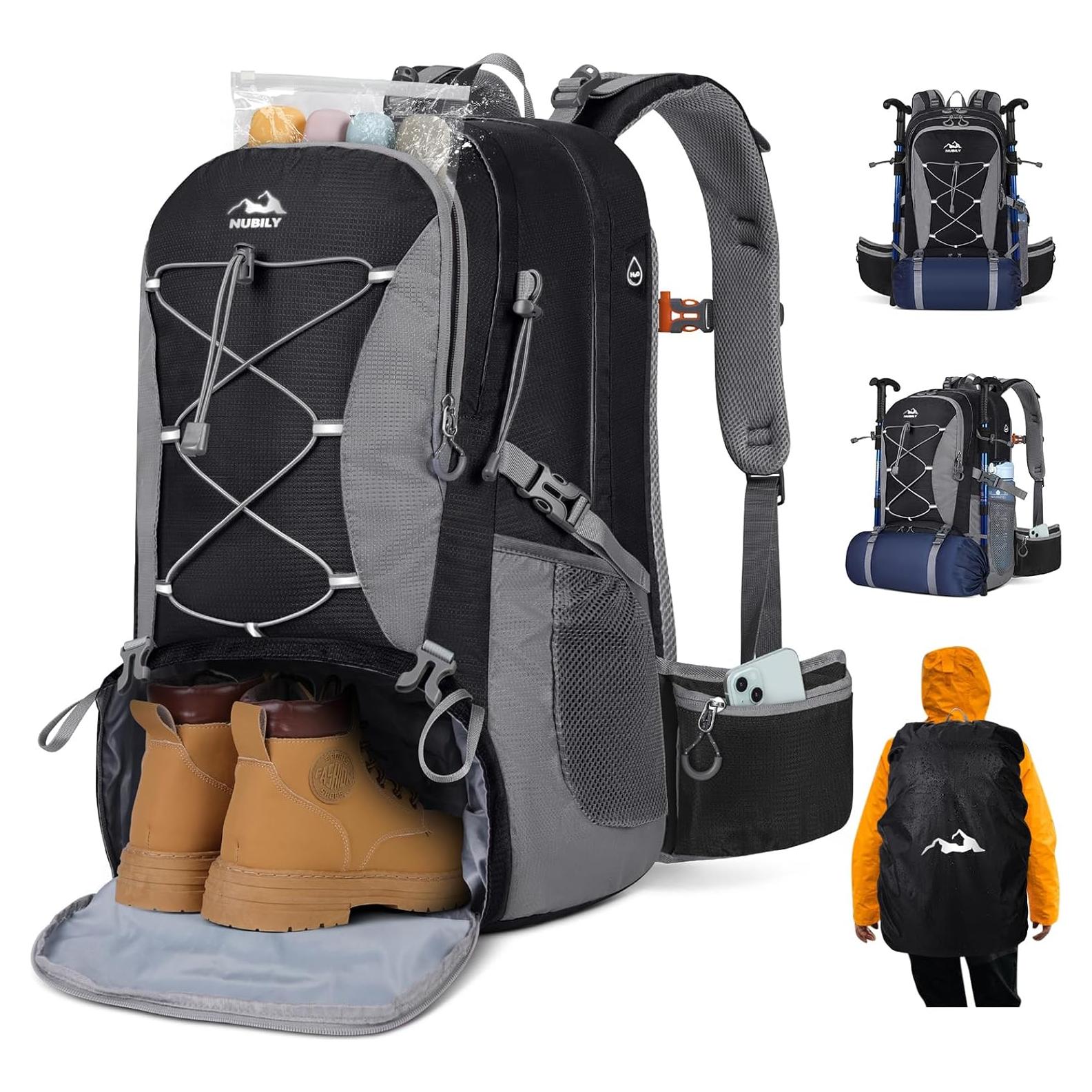 Mochila de Senderismo NUBILY 50L Impermeable Unisex