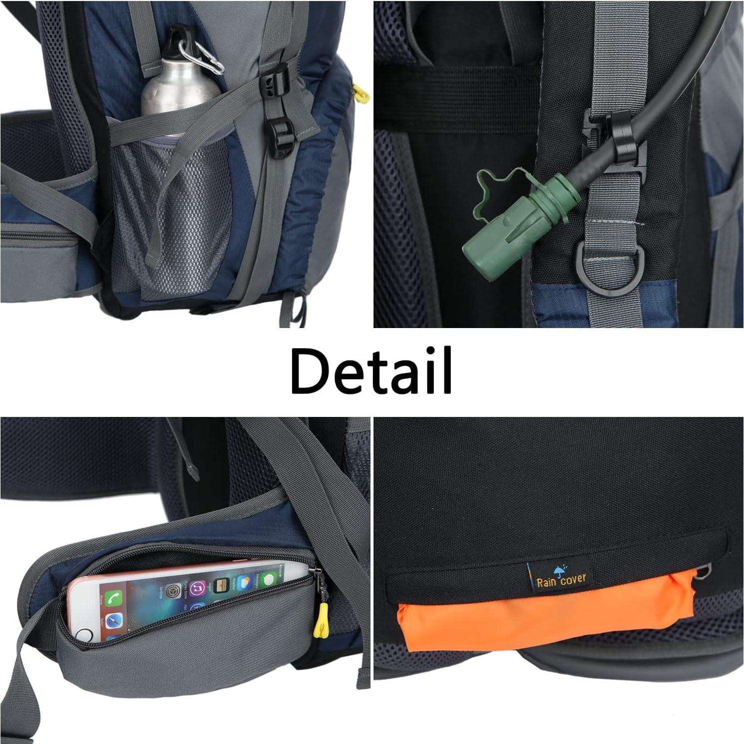 Mochila de Senderismo WoneNice 50L Impermeable con Funda