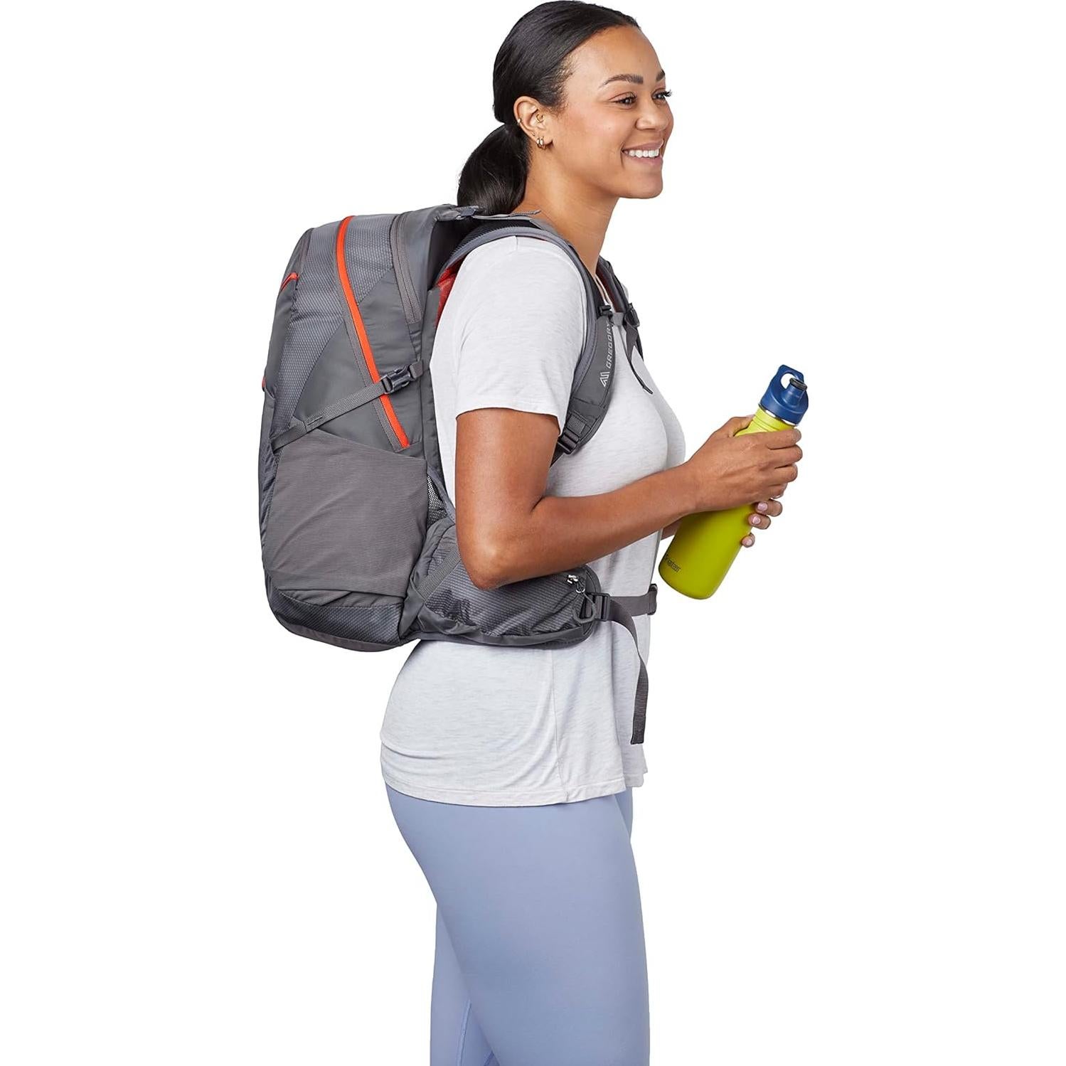 Maya 25L Women's Day Hiking Backpack, Ventilated Backpanel, Built-In Hydration Attachment for Water Bladder (Reservoir Not Included), One Size Fits All, Sunset Grey