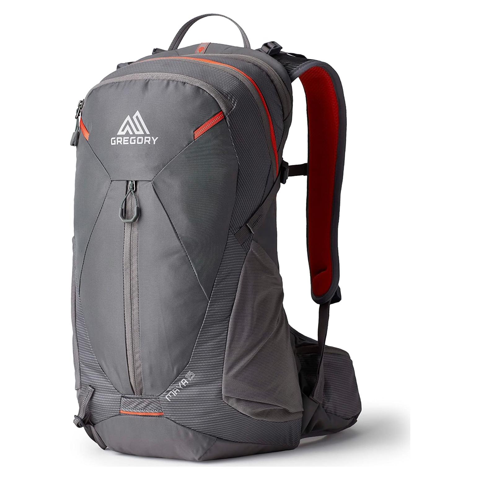 Maya 15L Women's Day Hiking Backpack, Ventilated Backpanel, Built-in Hydration Attachment for Water Bladder (Reservoir Not Included), One Size Fits All, Sunset Grey