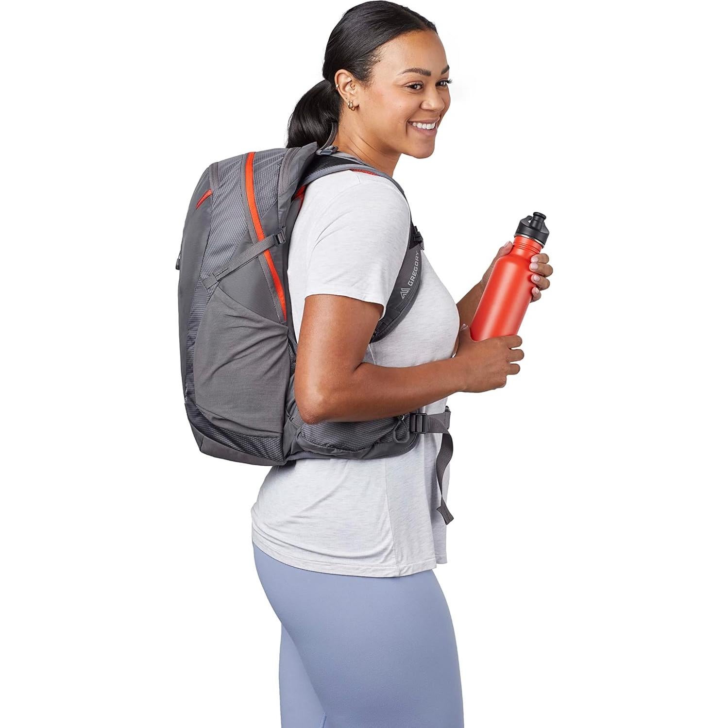 Maya 15L Women's Day Hiking Backpack, Ventilated Backpanel, Built-in Hydration Attachment for Water Bladder (Reservoir Not Included), One Size Fits All, Sunset Grey