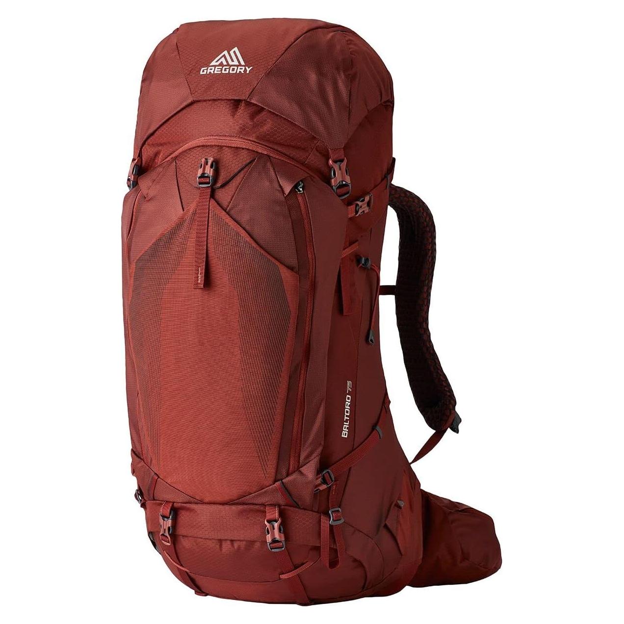 Gregory Baltoro 75L Pro Unisex Backpacking Pack with FreeFloat Suspension, AirCushion Breathable Backpanel, Medium, Brick Red