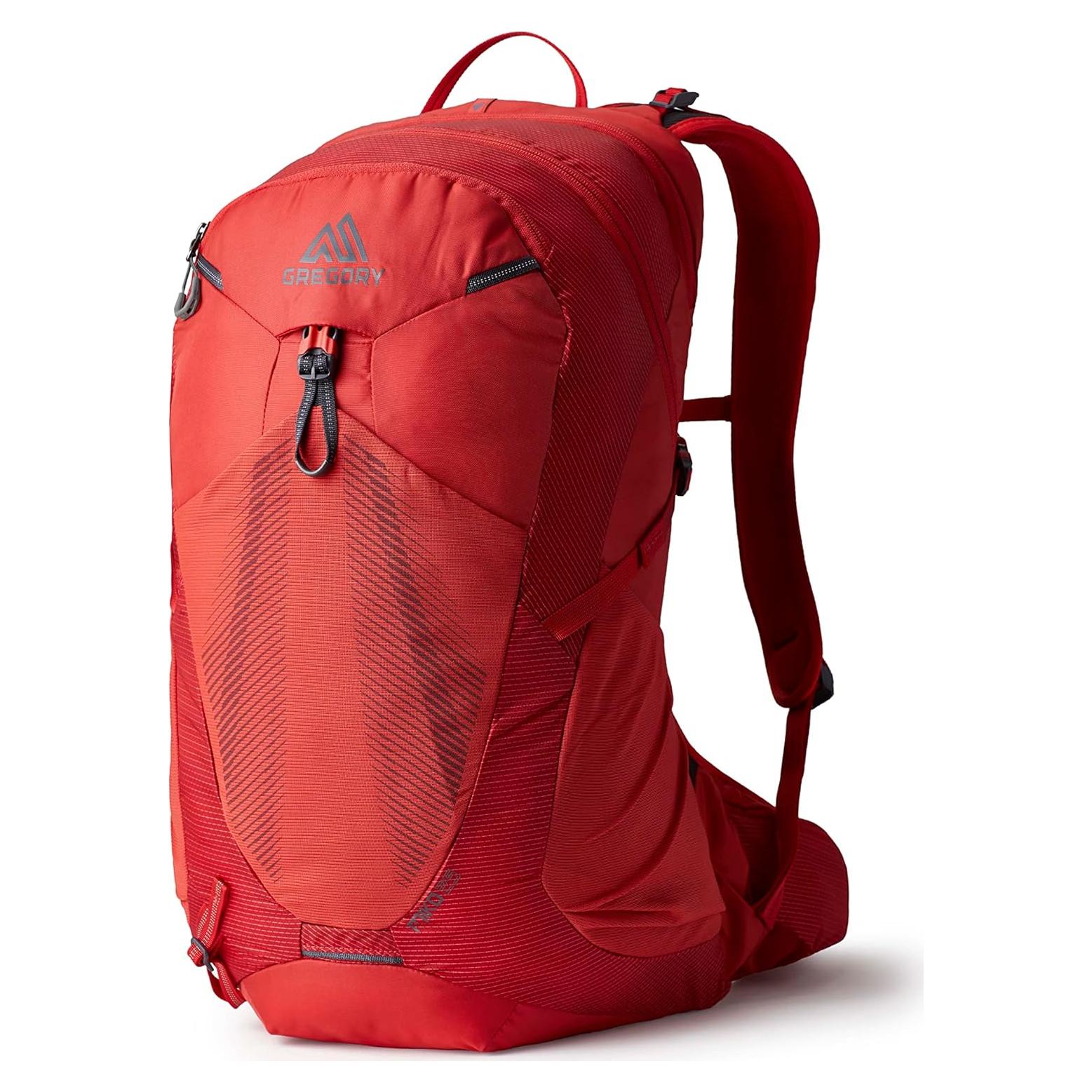 Miko 25L Unisex Day Hiking Backpack, Ventilated Backpanel, Built-In Hydration Attachment for Water Bladder (Reservoir Not Included), One Size Fits All, Sumac Red