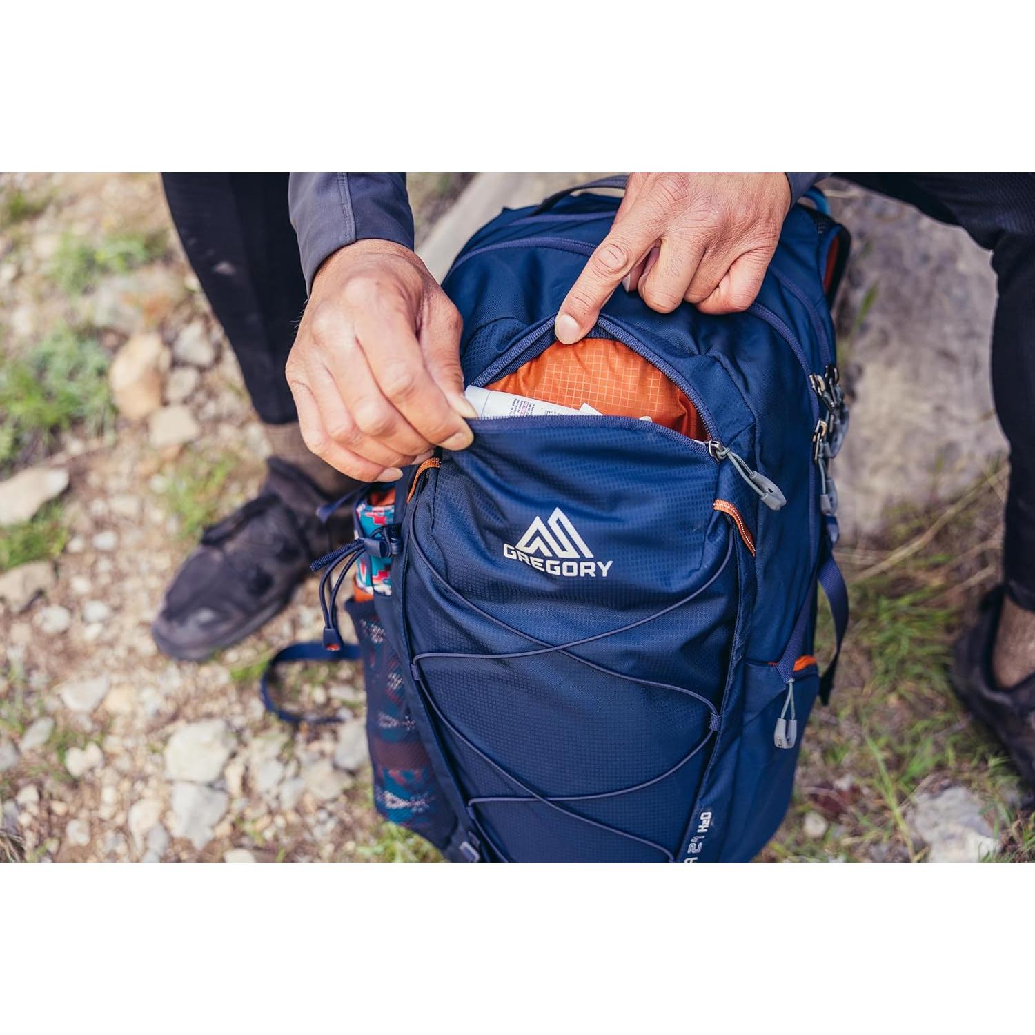 Gregory Inertia 24L H2O Unisex Day Hiking Backpack with included Water Reservoir/Bladder, One Size Fits All, Redrock