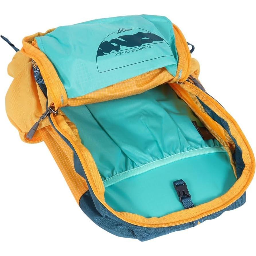 Wander 12L Unisex Youth Hiking Backpack, One Size Fits All, Aqua Yellow