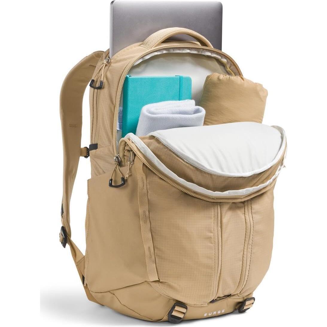 THE NORTH FACE Women's Surge Commuter Laptop Backpack - PFAS Free, Khaki Stone, One Size