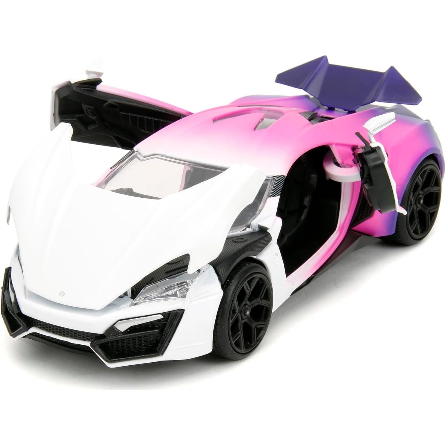 Coche Die-Cast Jada Toys Lykan Hypersport 1:24 Blanco/Púrpura