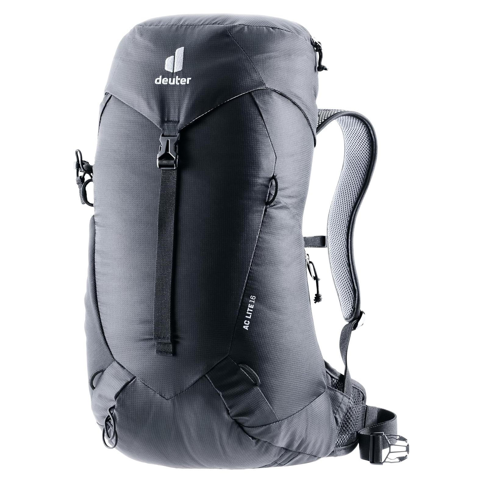 AC Lite 16L Hiking & Daypack Backpack with Steel Frame & Superior Breathability - Black