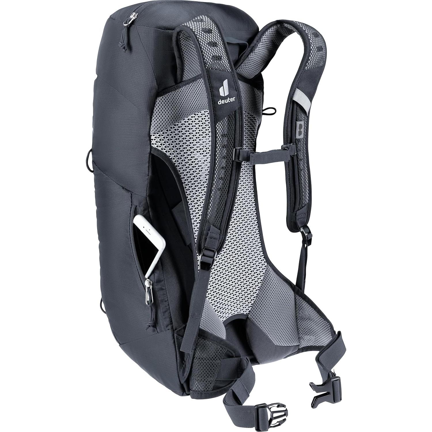 AC Lite 16L Hiking & Daypack Backpack with Steel Frame & Superior Breathability - Black
