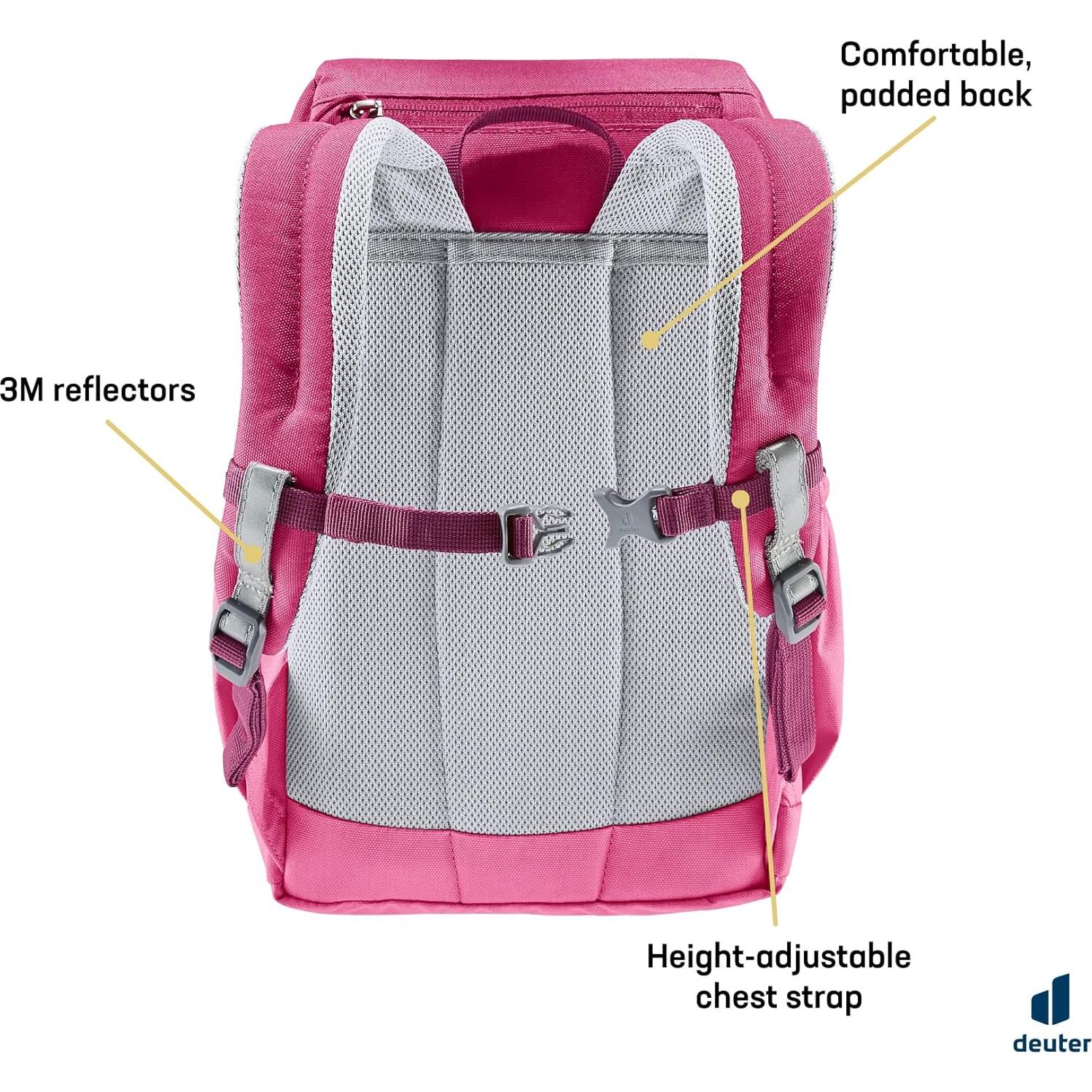 Schmusebar Kid's Drawstring Backpack I Daypack, Rucksack for School and Day Hiking I Ages 3+ Up - Ruby-Hotpink