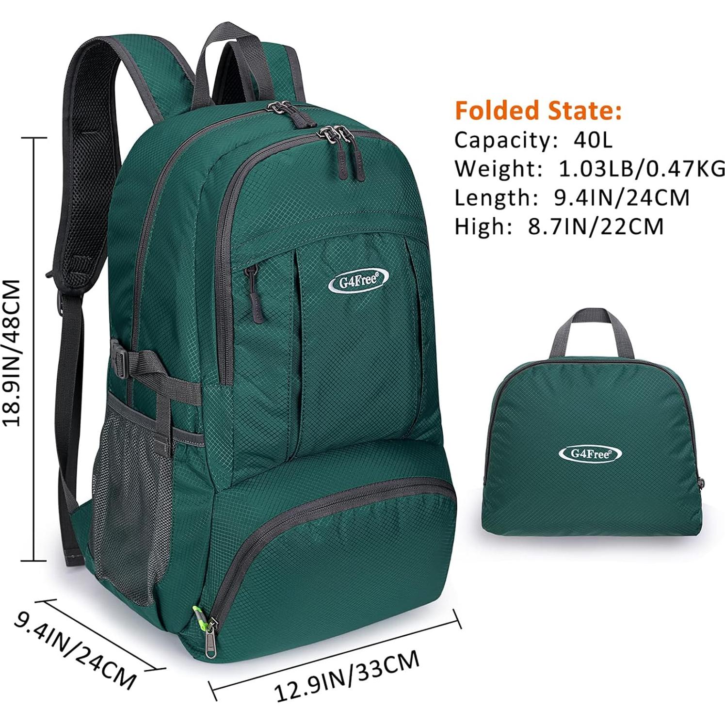 Mochila Plegable G4Free 40L Impermeable para Senderismo