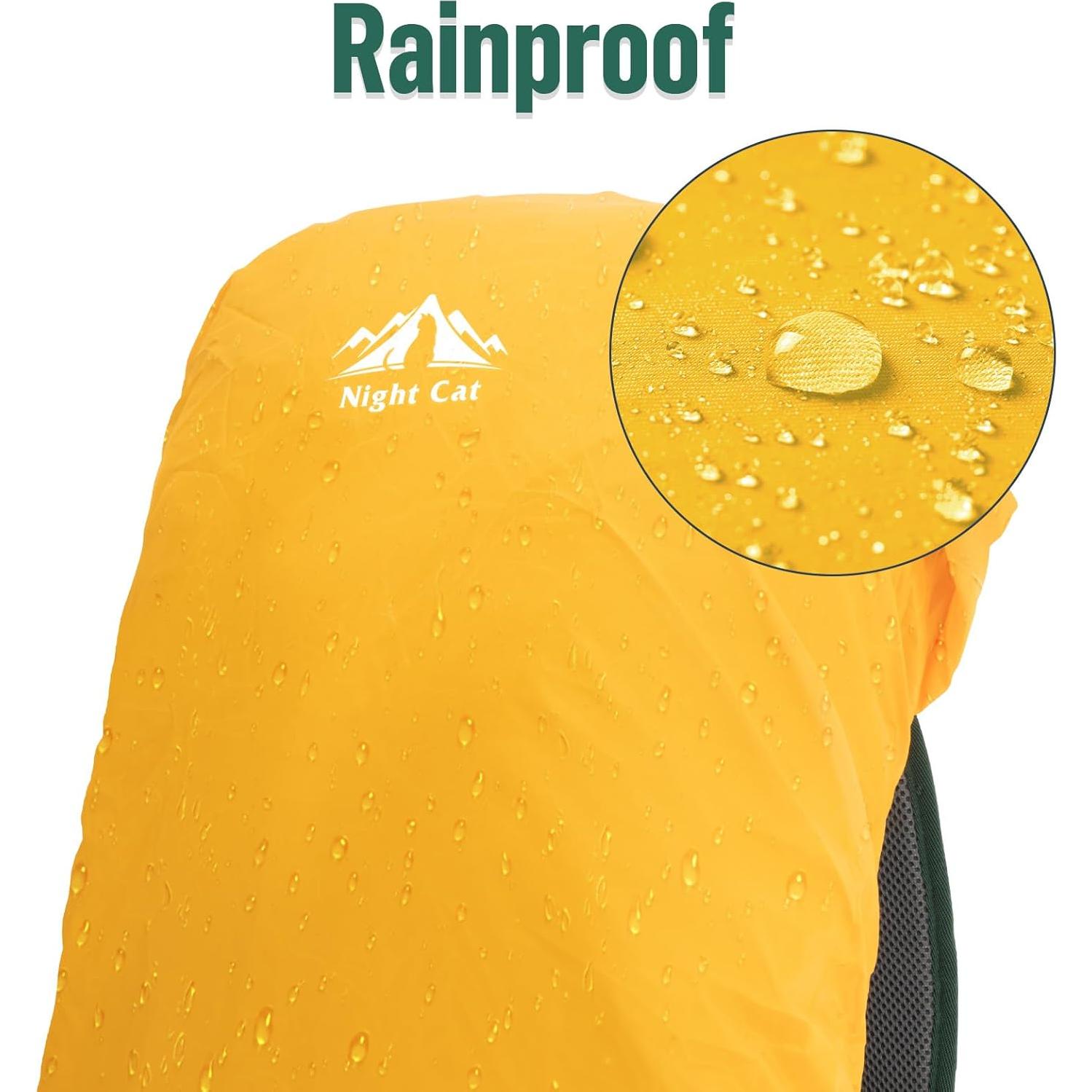 Internal-frame Hiking Backpack: 30L Camping Backpack for Men Women Lightweight Waterproof Rain Cover Green