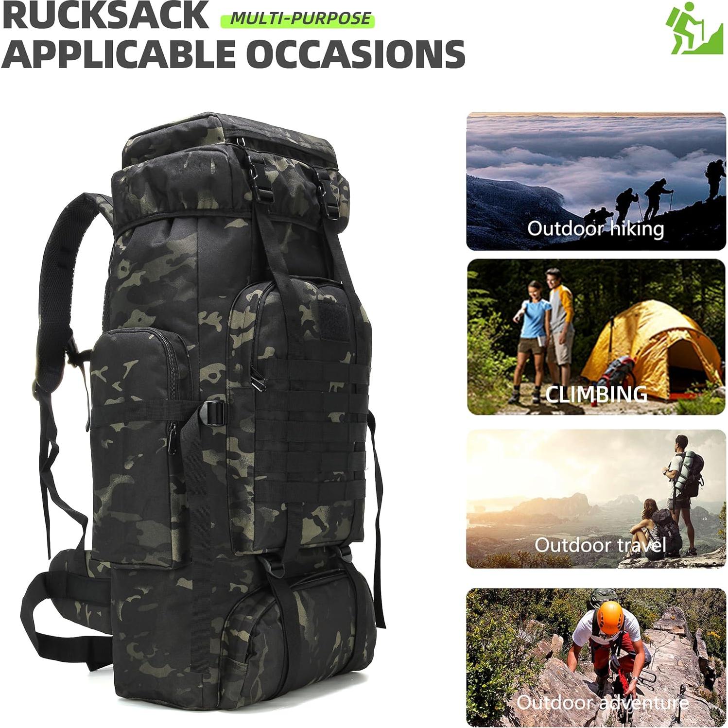 Mochila táctica King'sGuard 70L impermeable para senderismo
