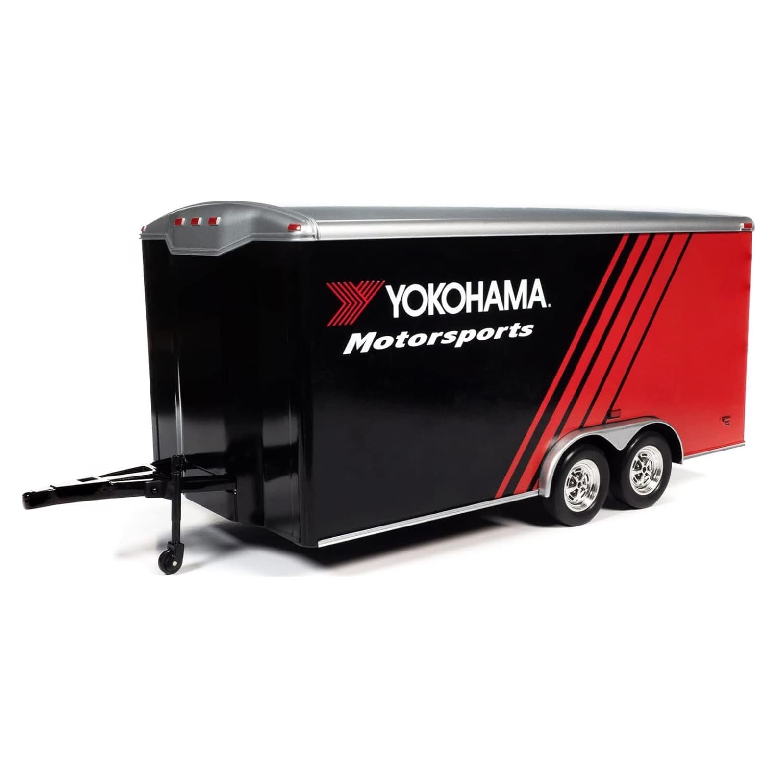 Remolque Cerrado Auto World 1/18 Yokohama Negro/Rojo
