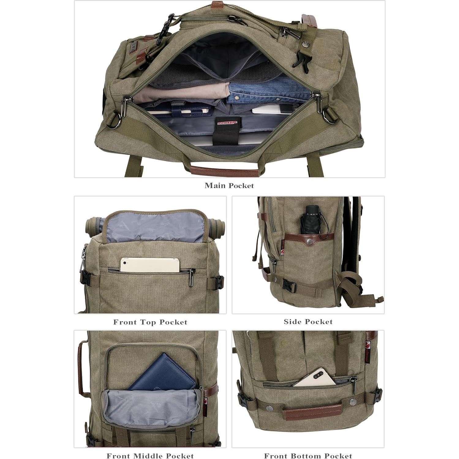 Mochila de Lona WITZMAN Verde Claro 56x31.75x20.32 cm