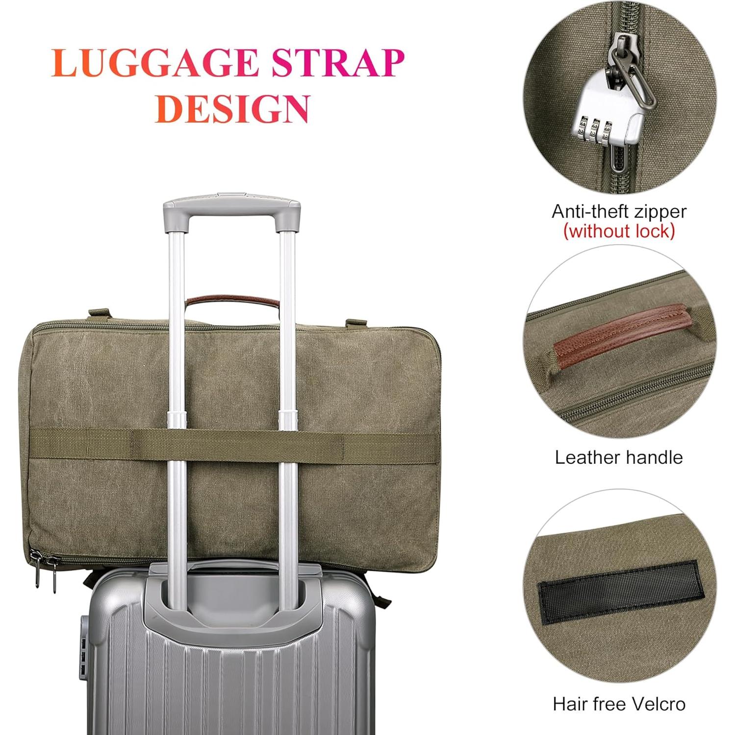 Mochila de Lona WITZMAN Verde Claro 56x31.75x20.32 cm