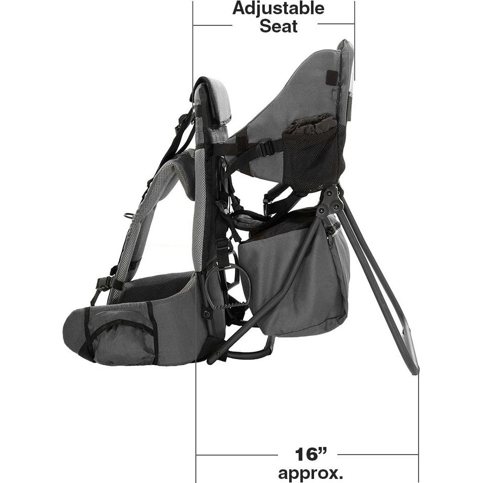 Mochila Portabebés ClevrPlus Gris para Senderismo, 15 kg