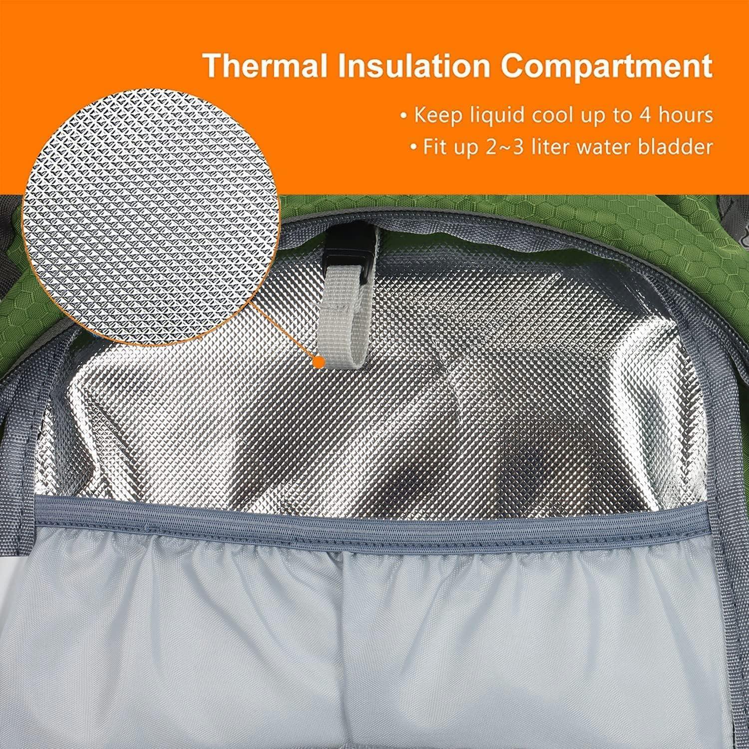 Mochila de Senderismo Impermeable Lemuvlt 15L Oliva