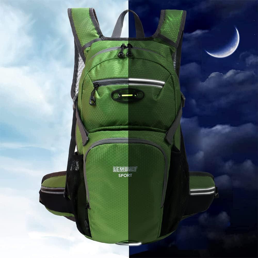 Mochila de Senderismo Impermeable Lemuvlt 15L Oliva