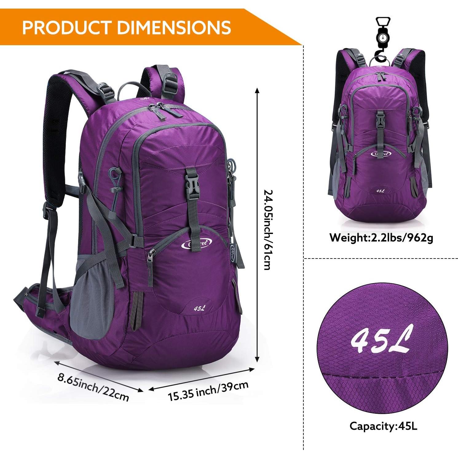 Mochila de Senderismo G4Free 45L Impermeable Unisex Roja